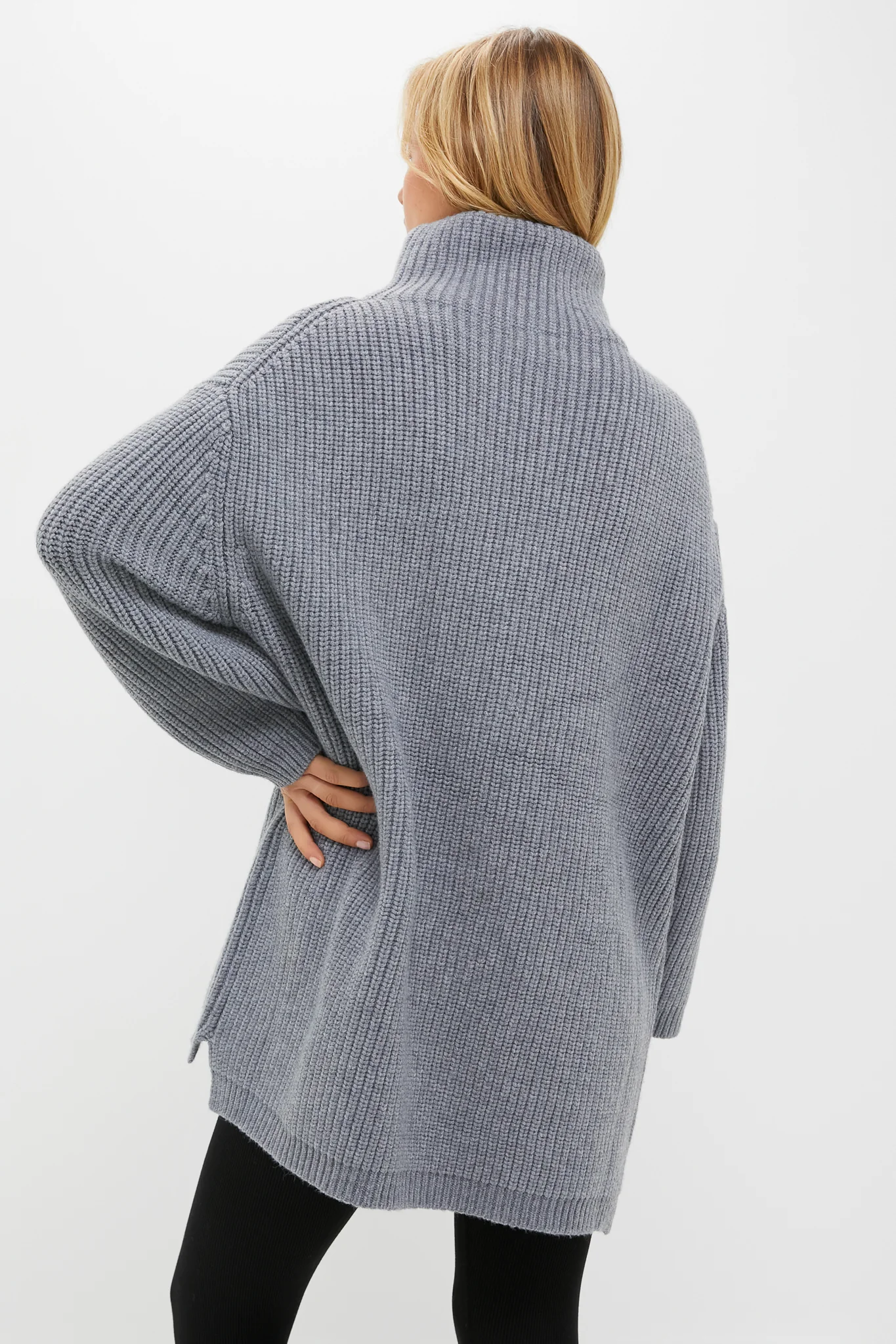 Heather Gray Chunky Knit Luke Sweater - Image 5