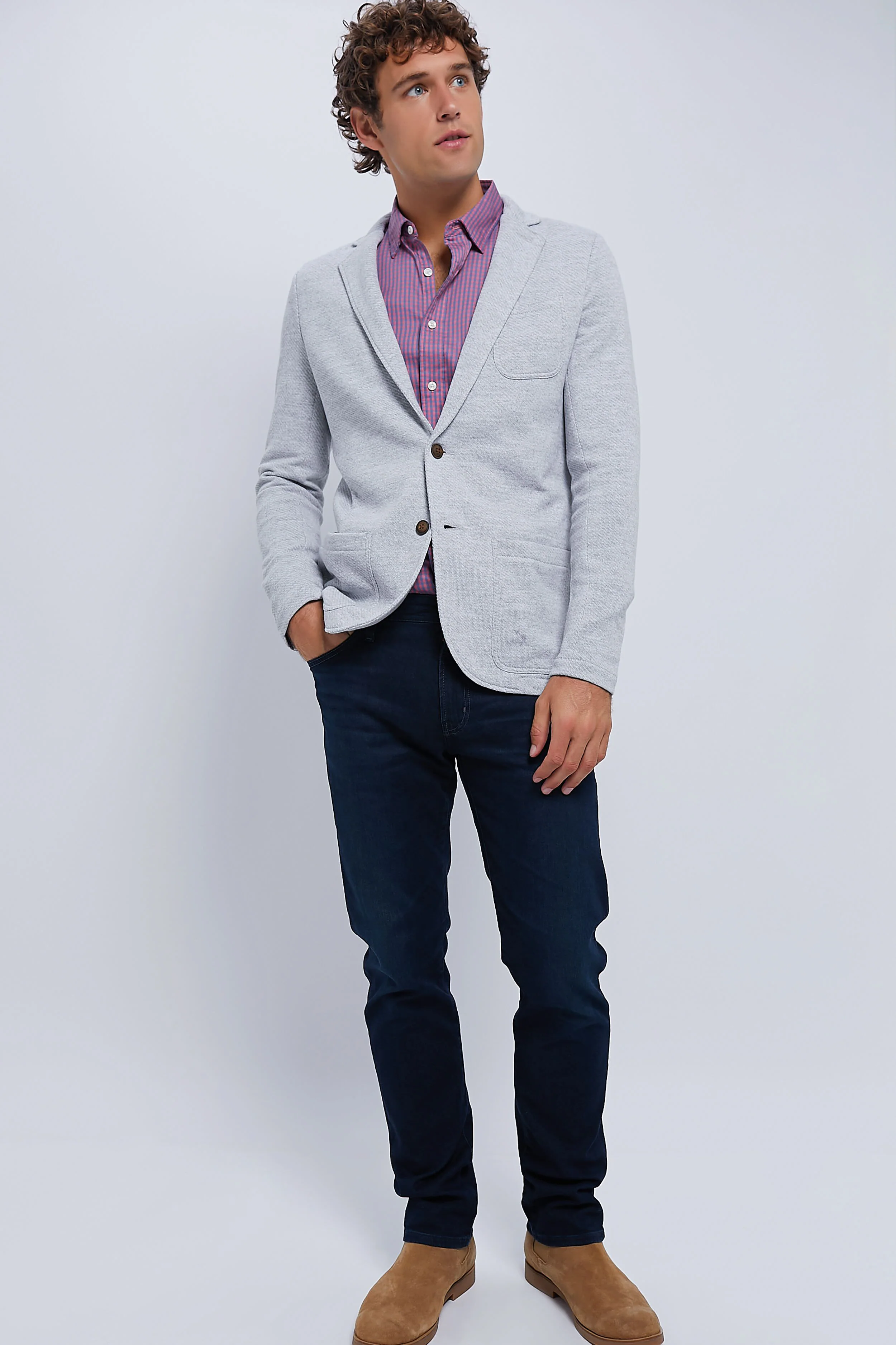 Heather Grey Inlet Knit Blazer - Image 2