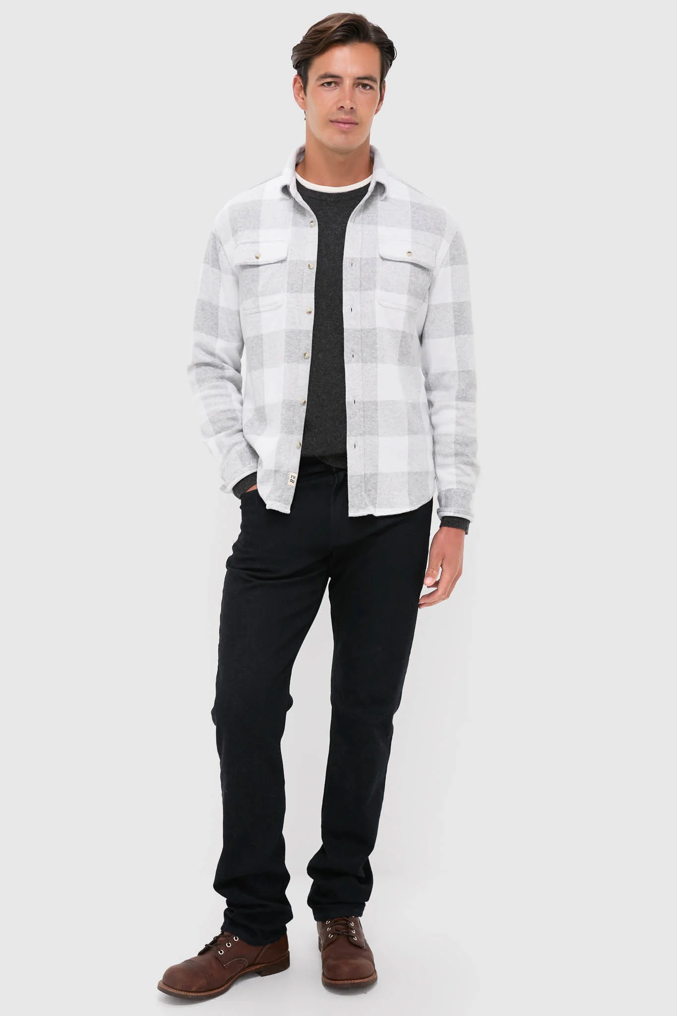 Heather Grey Plaid Dunewood Flannel - Image 2