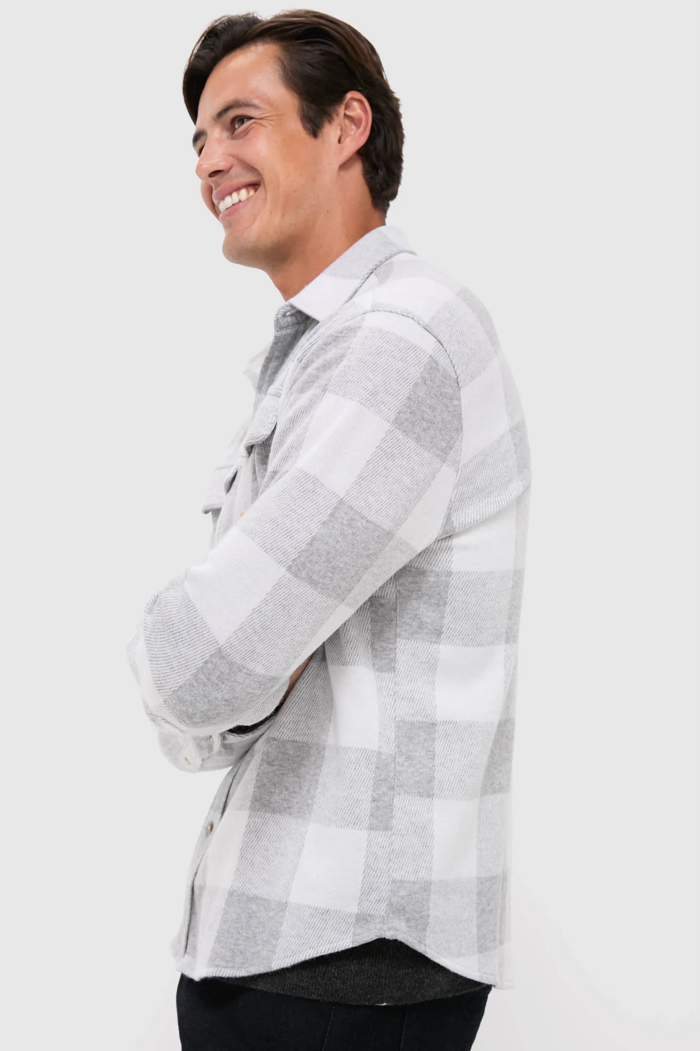 Heather Grey Plaid Dunewood Flannel - Image 3