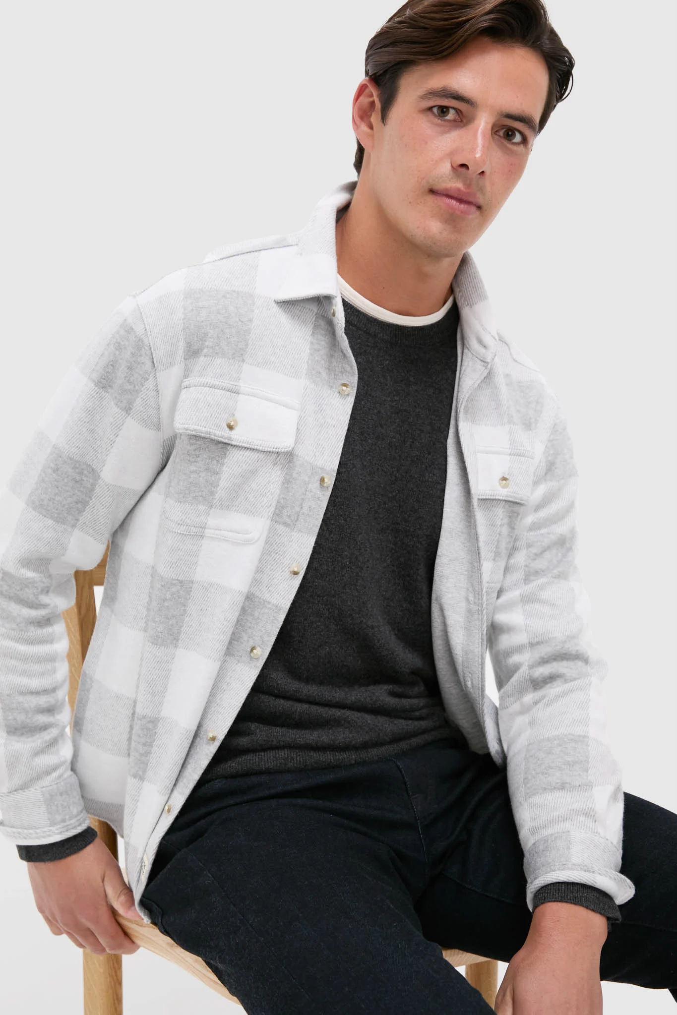 Heather Grey Plaid Dunewood Flannel - Image 6