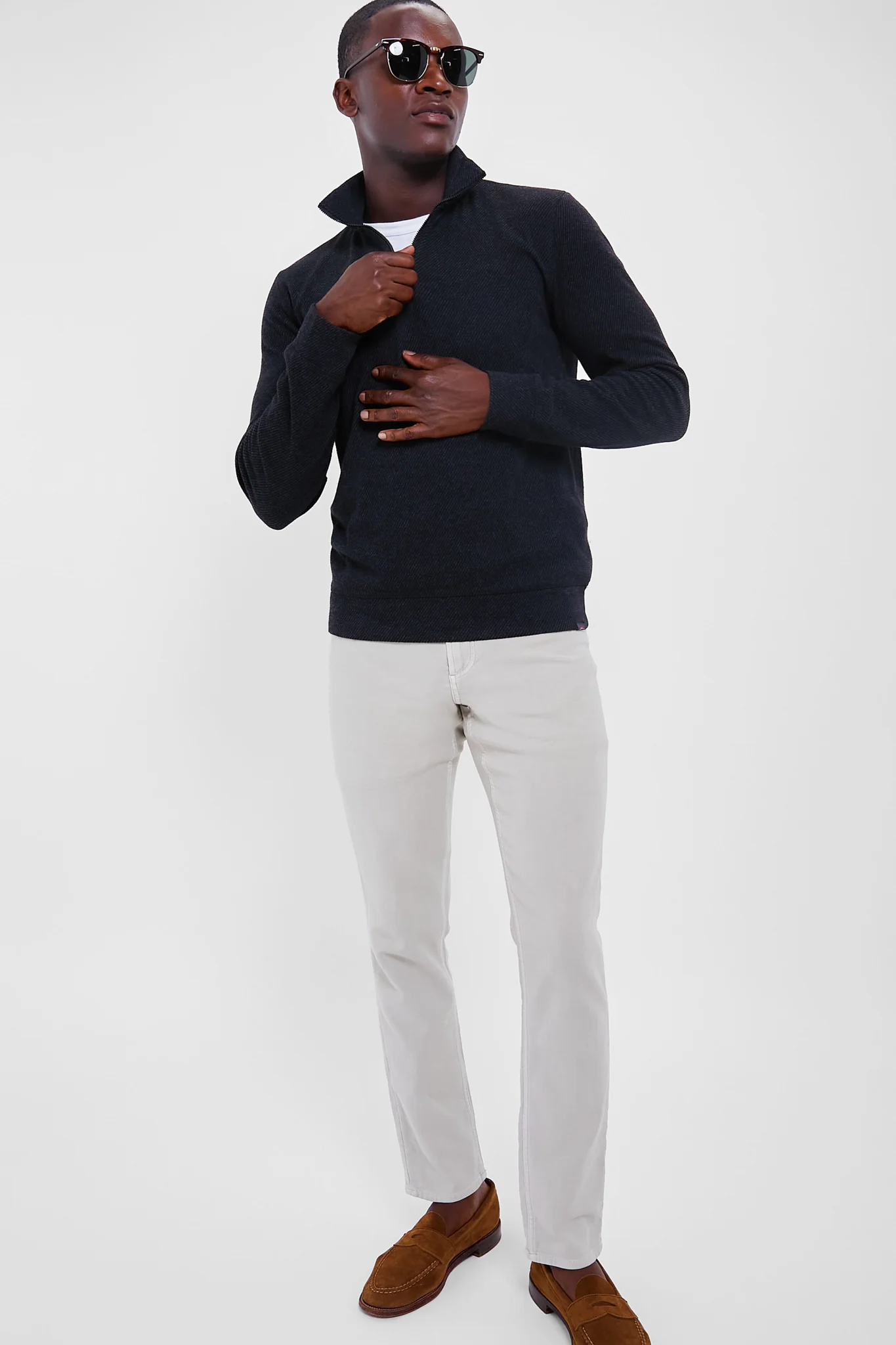 Heathered Black Twill Legend Sweater Quarter Zip - Image 2