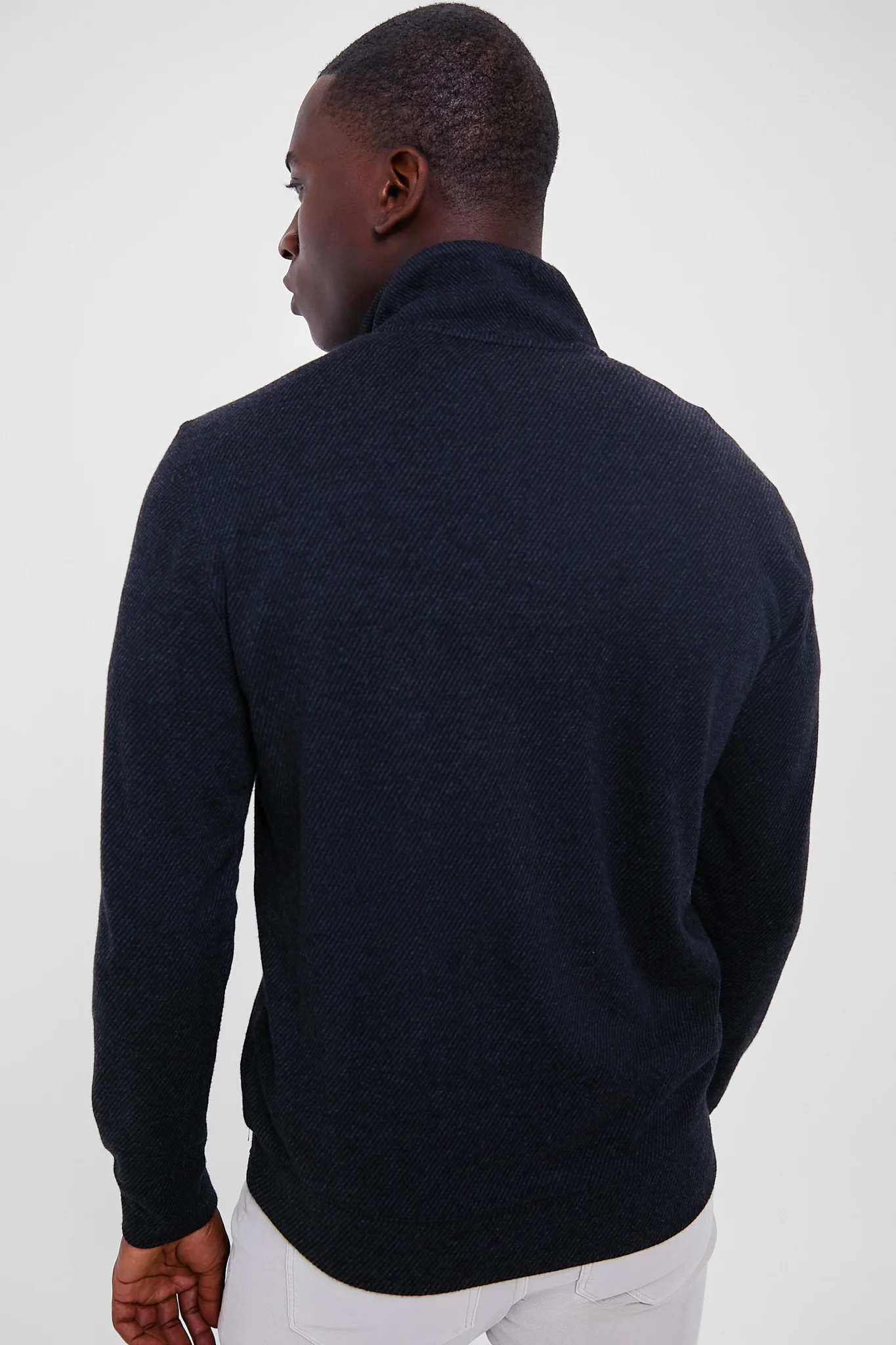 Heathered Black Twill Legend Sweater Quarter Zip - Image 4
