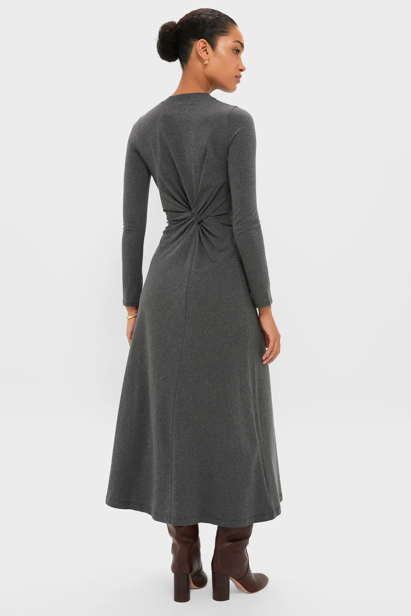 Heathered Charcoal Long Sleeve Volta Dress - Image 4