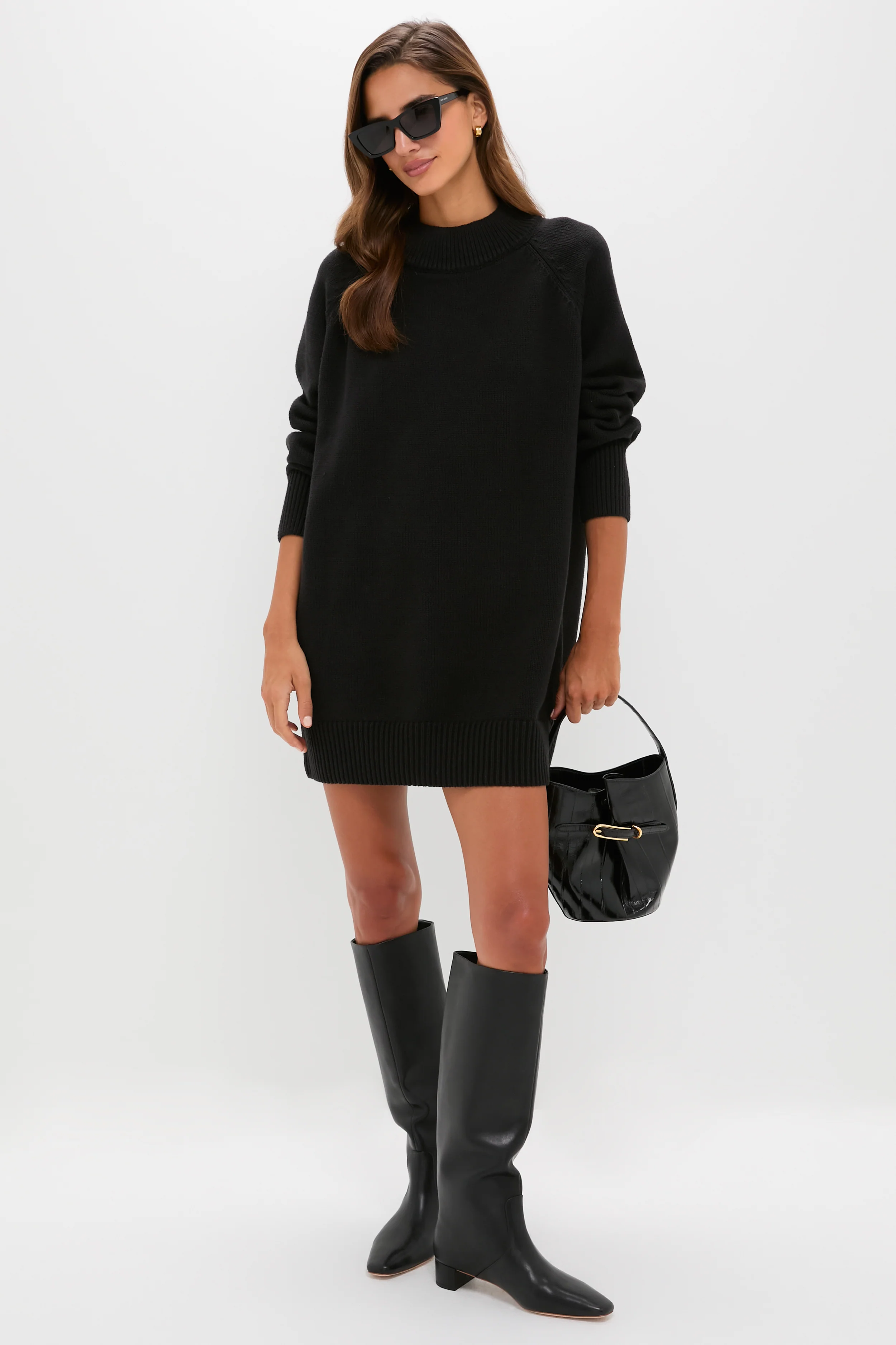 Heavyweight Black Kristen Sweater Dress - Image 2
