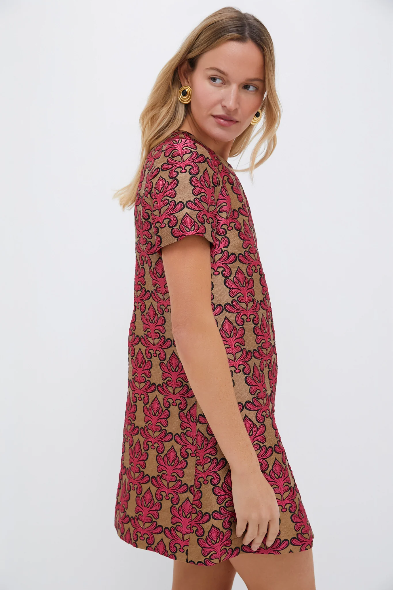 Herald Jacquard Mini Swing Dress - Image 3