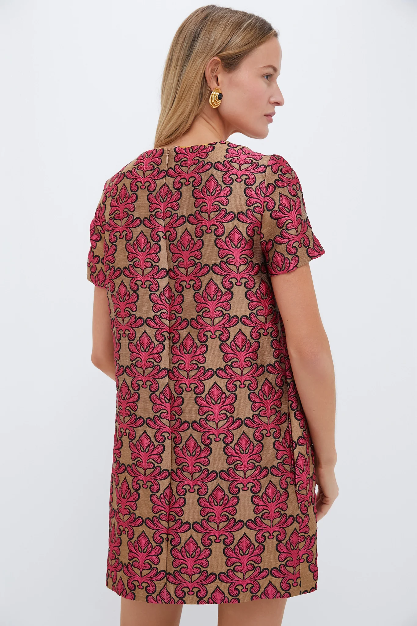 Herald Jacquard Mini Swing Dress - Image 4