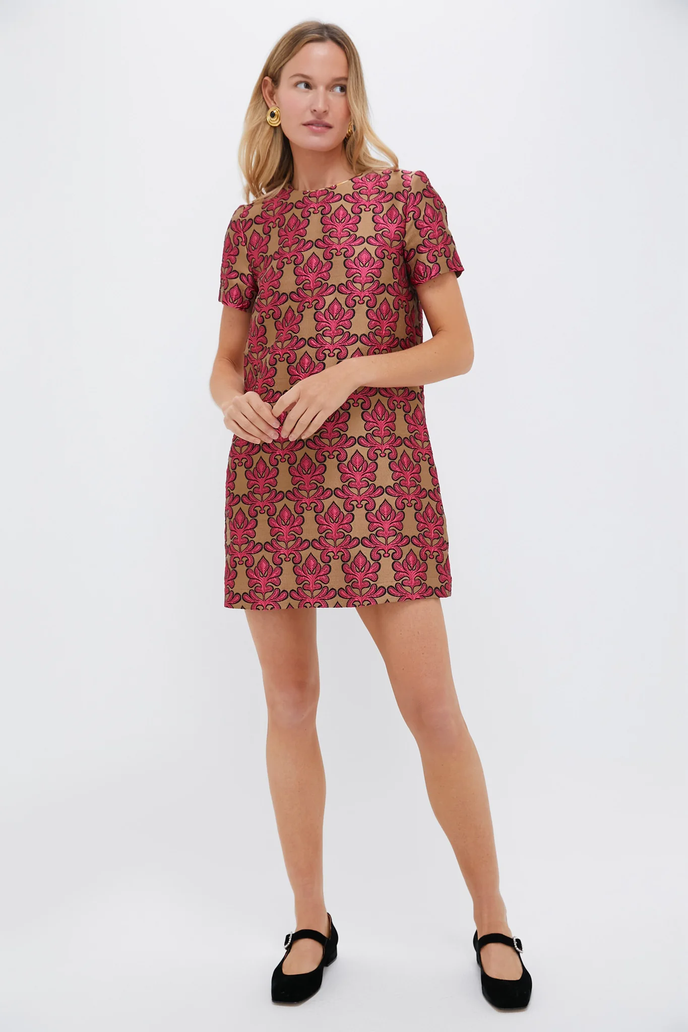 Herald Jacquard Mini Swing Dress - Image 6