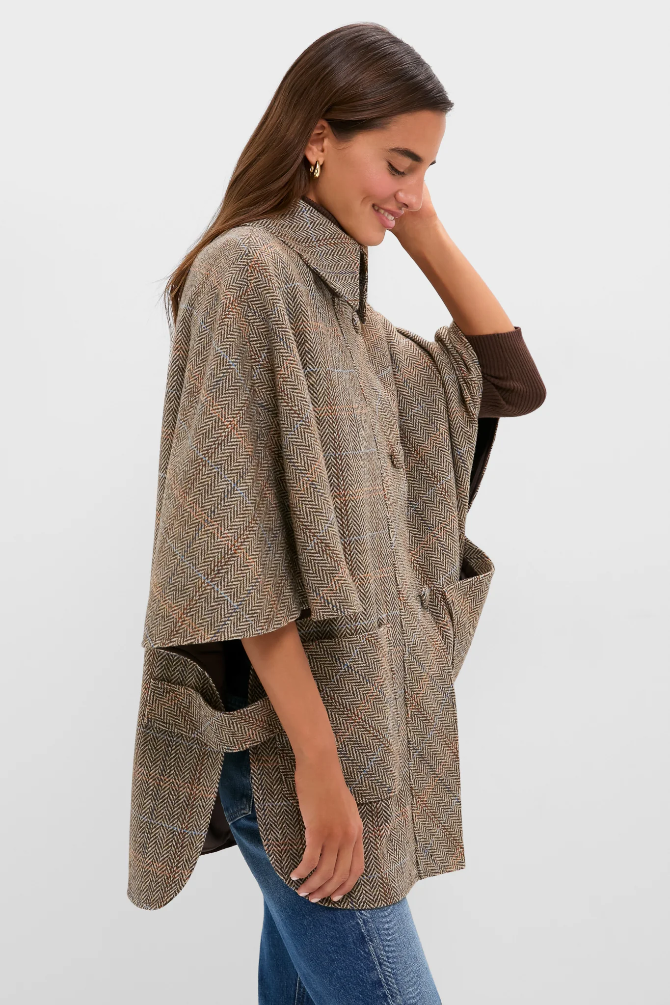Herringbone Stewart Poncho - Image 3