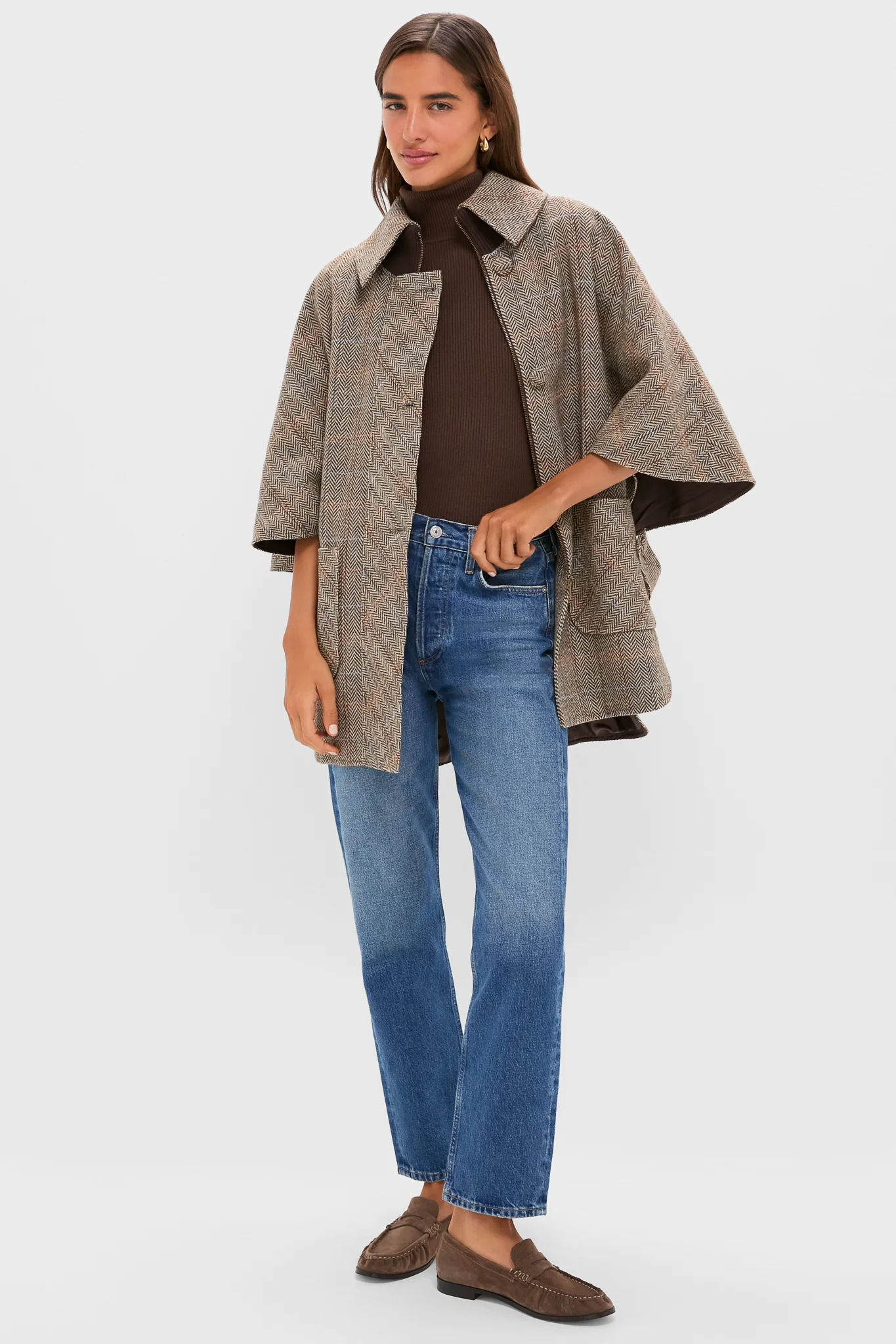 Herringbone Stewart Poncho - Image 6