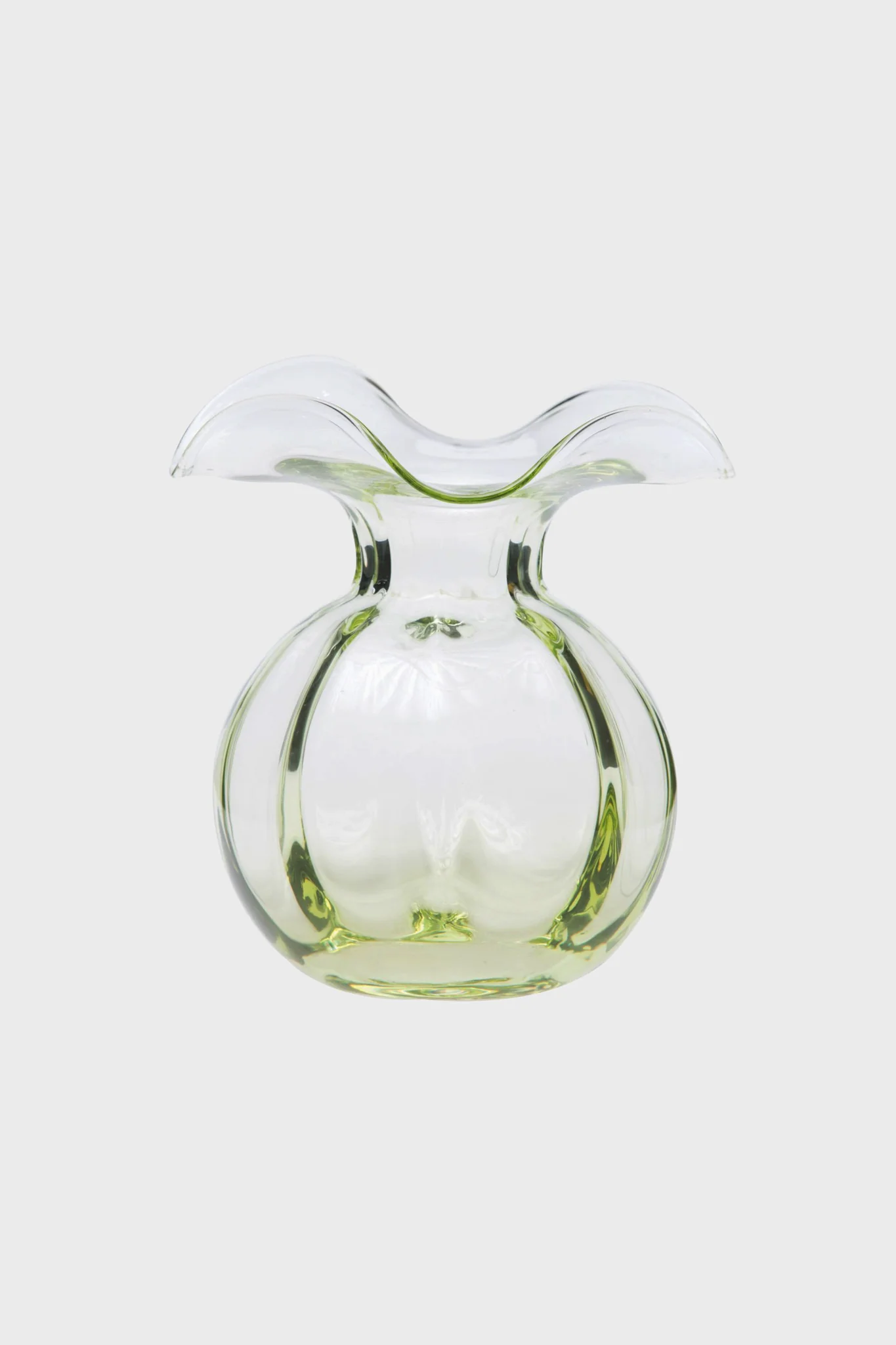 Hibiscus Medium Green Fluted Vase