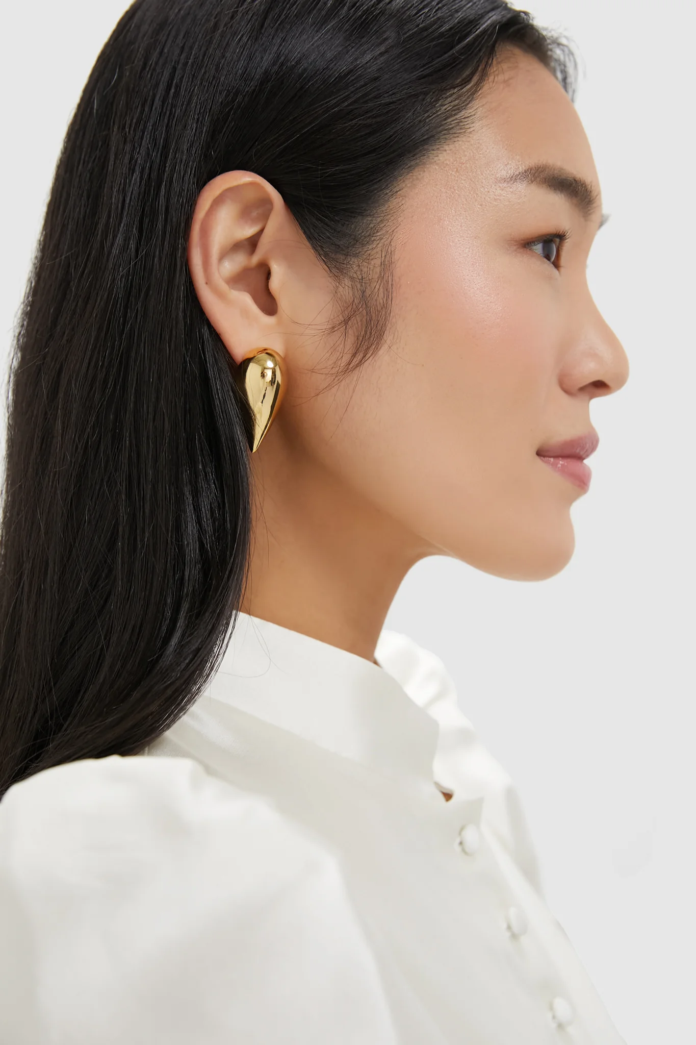 High Polish Gold Art Heart Earrings - Image 2