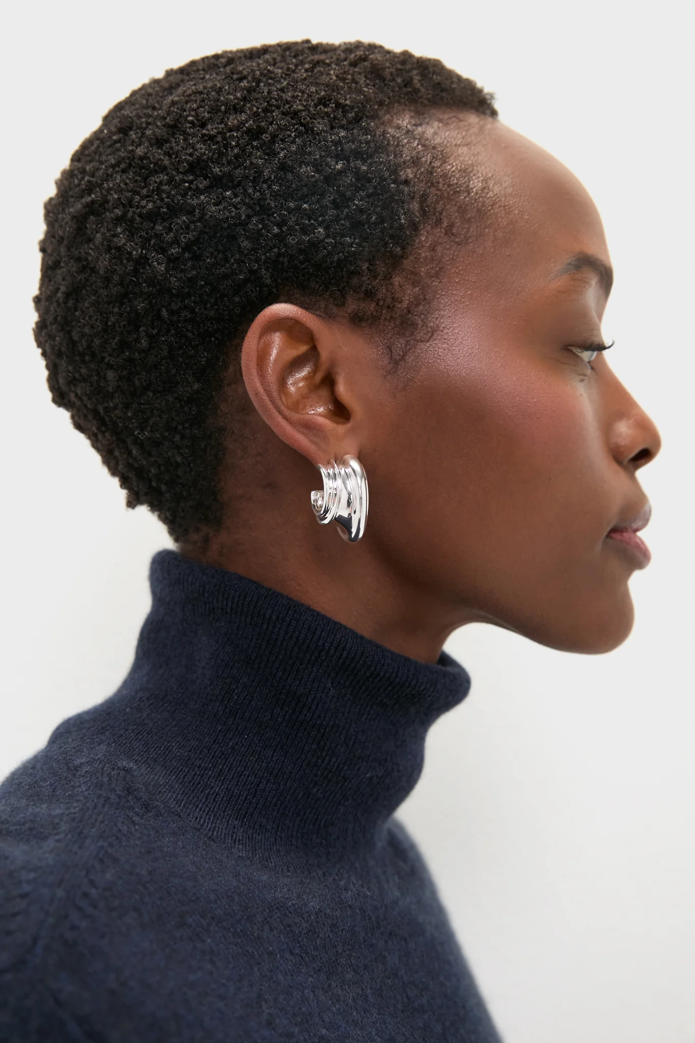 High Polish Silver Leona Hoops - Image 2