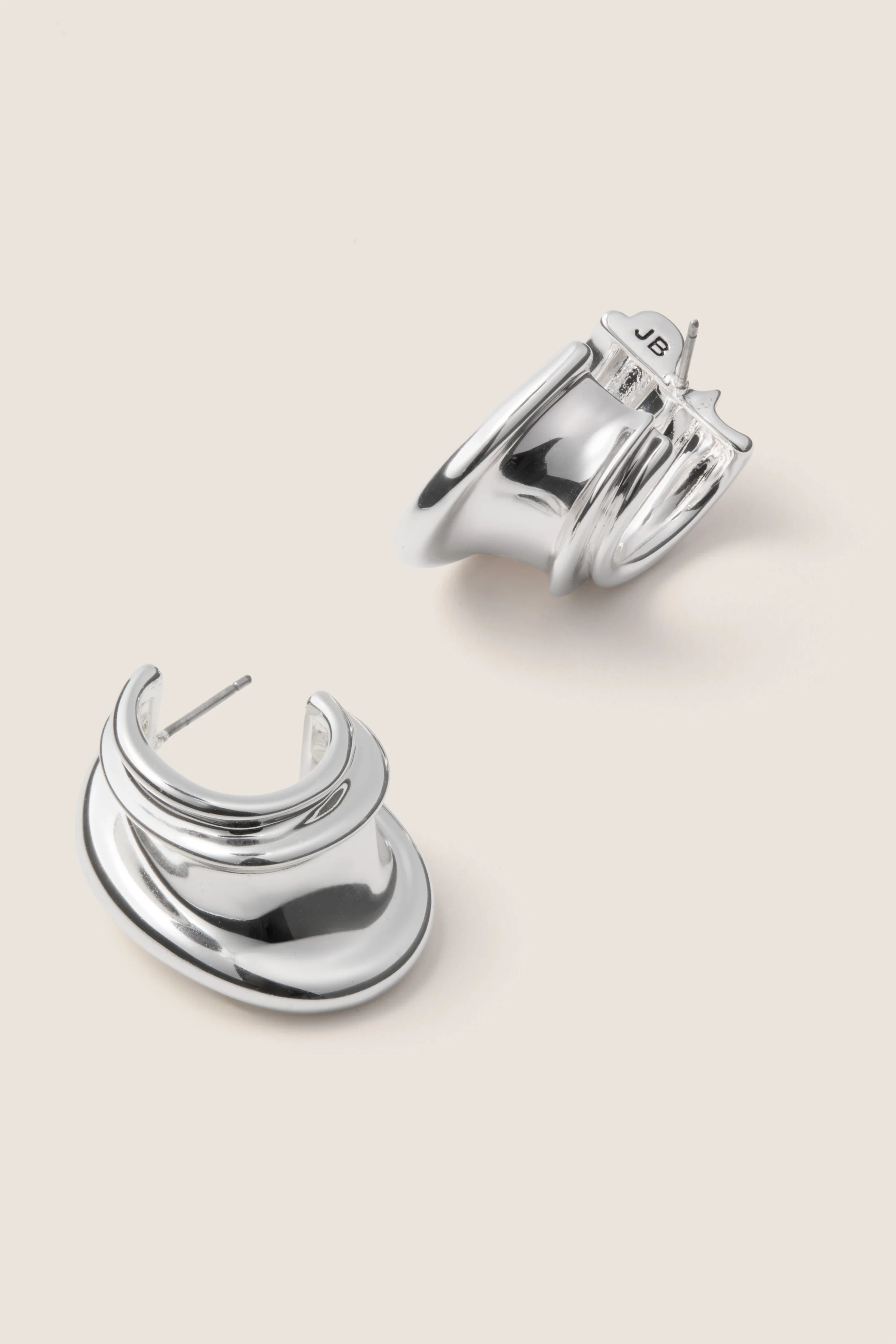 High Polish Silver Leona Hoops - Image 3