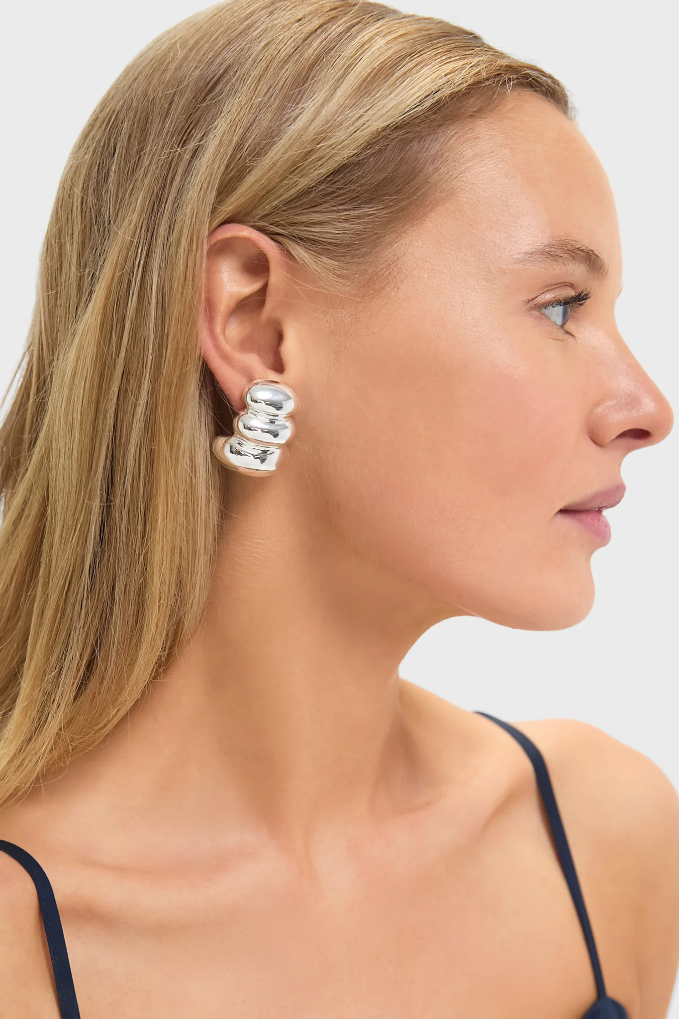 High Polish Silver Non-Stop Earrings - Image 2