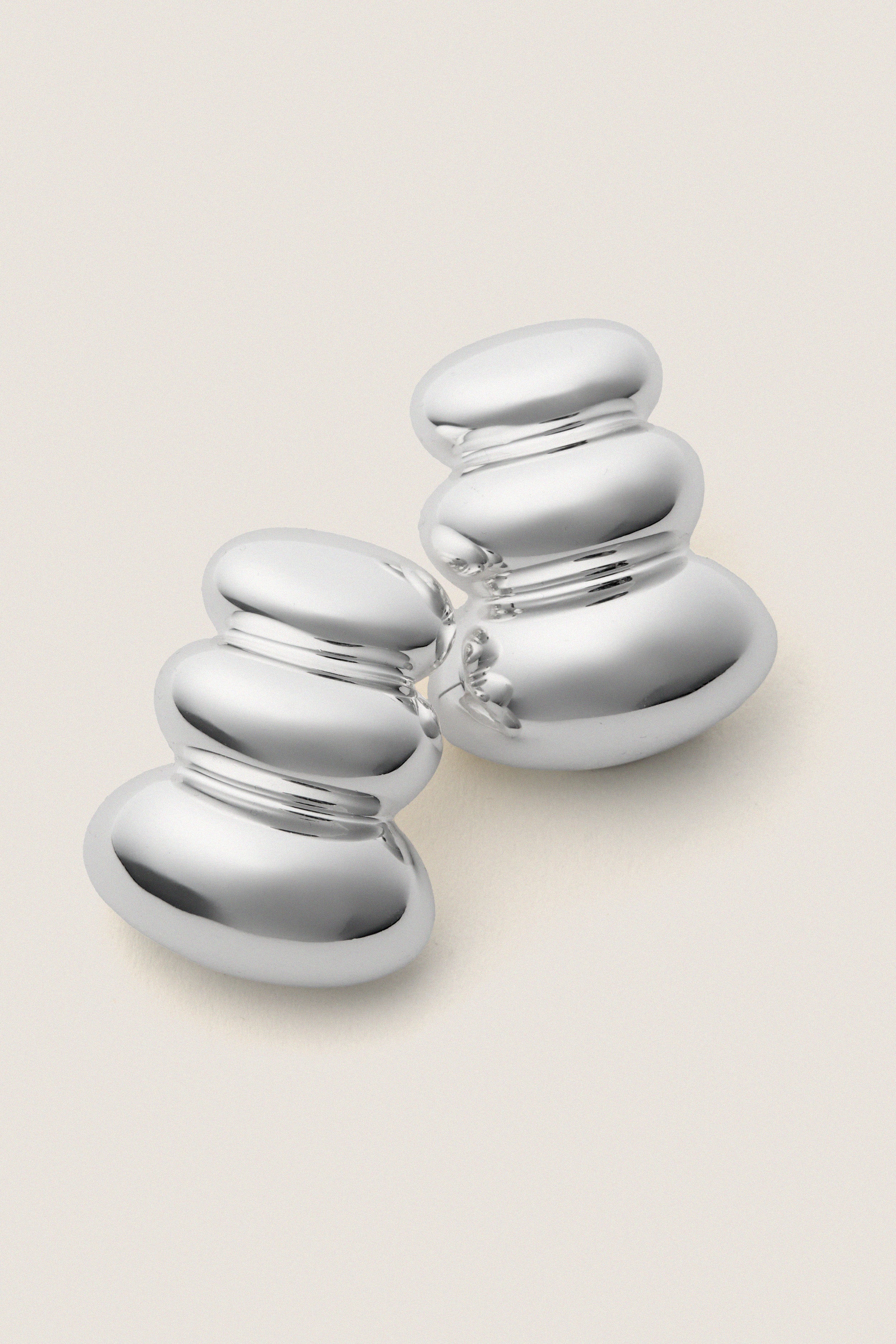High Polish Silver Non-Stop Earrings - Image 4