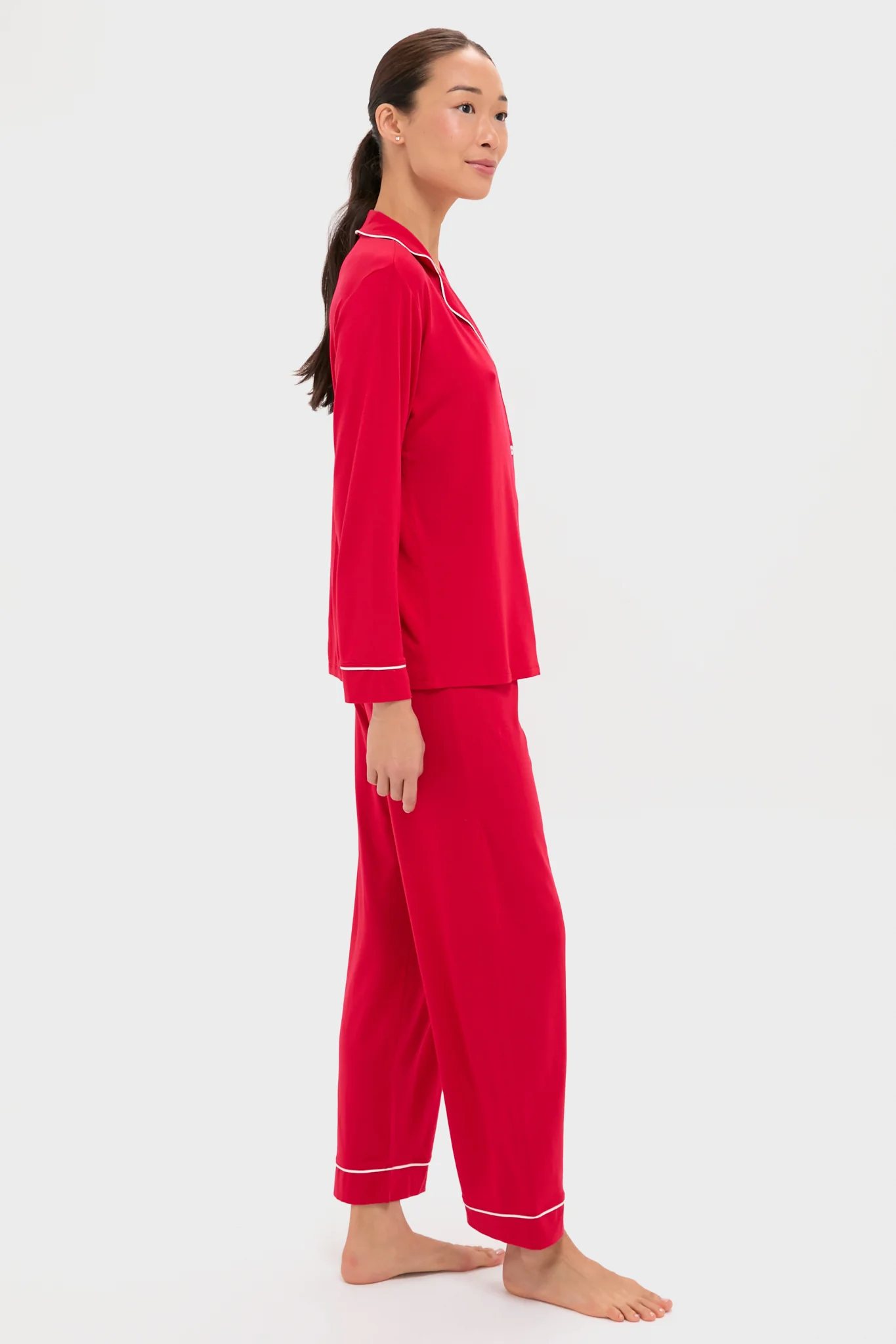 Holly Red and Ivory Gisele Long PJ Set - Image 3