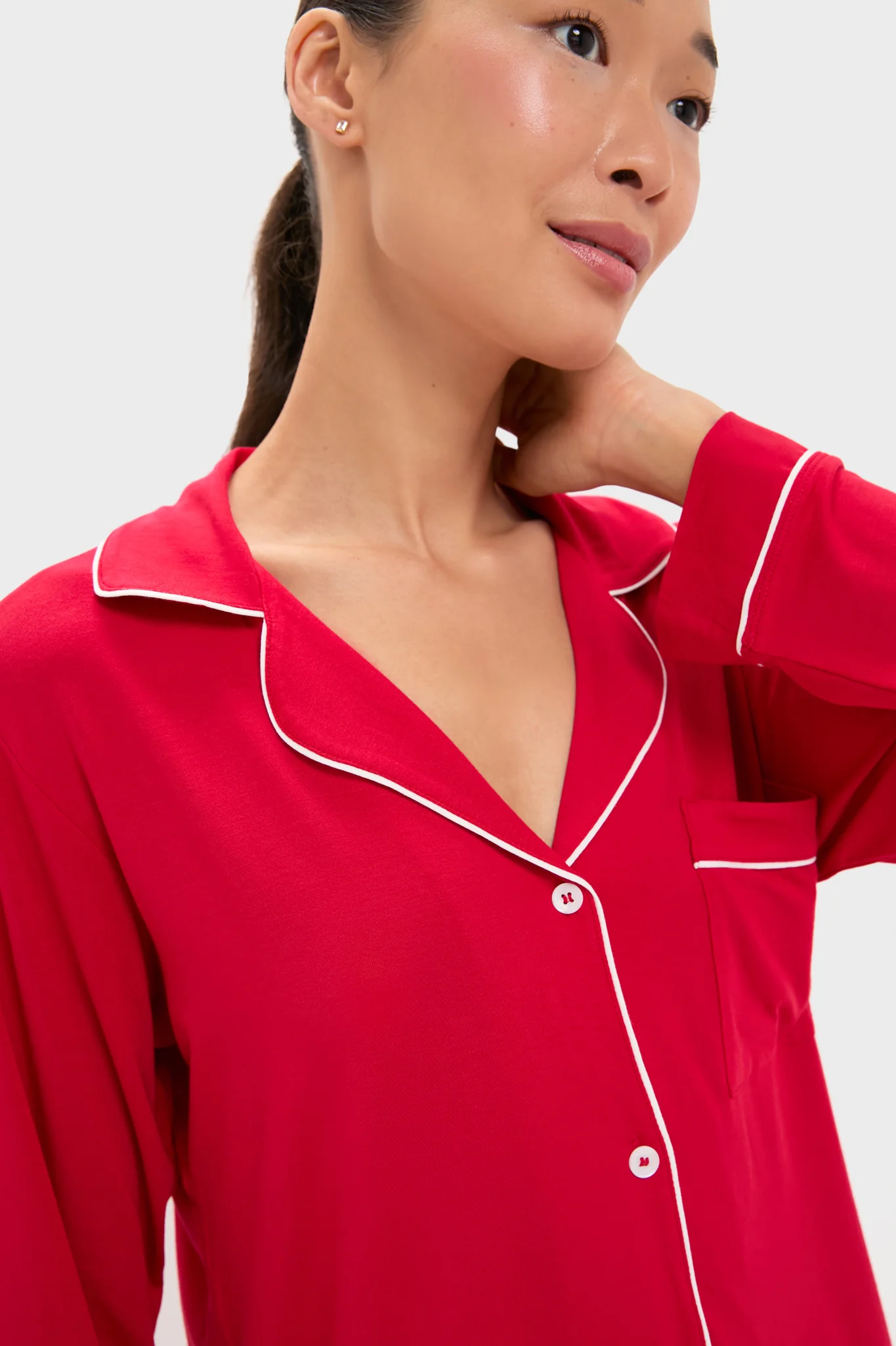 Holly Red and Ivory Gisele Long PJ Set - Image 5