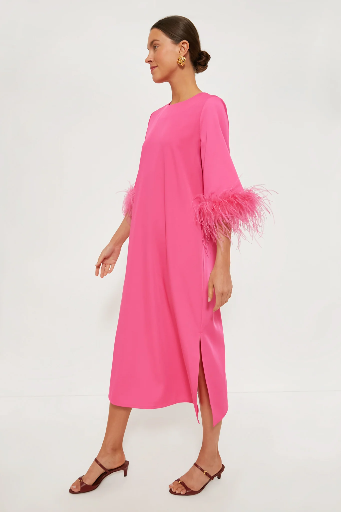 Hot Pink Feather Jamie Dress - Image 3