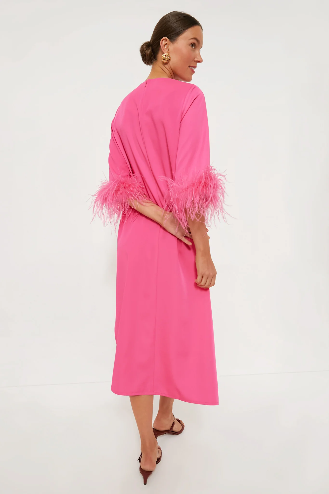Hot Pink Feather Jamie Dress - Image 4