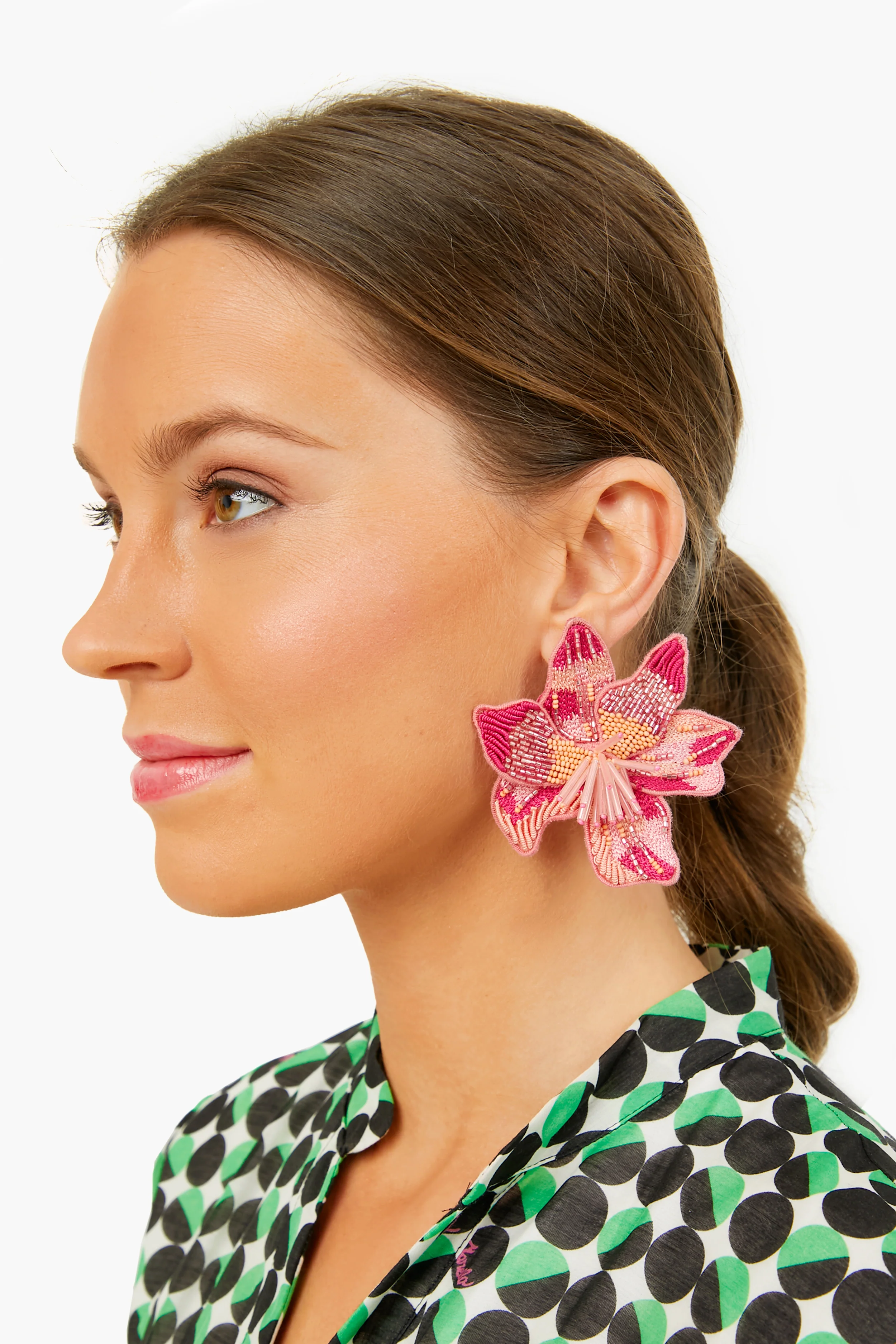 Hot Pink Margarite Earrings - Image 2