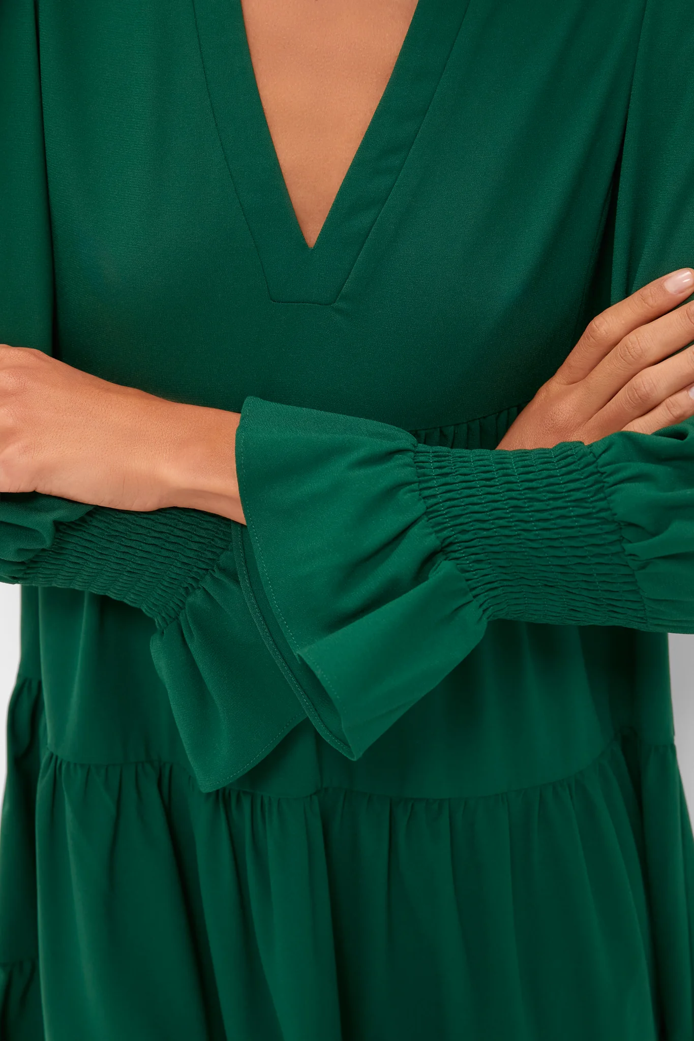 Hunter Green Crepe Kenzo Dress - Image 5