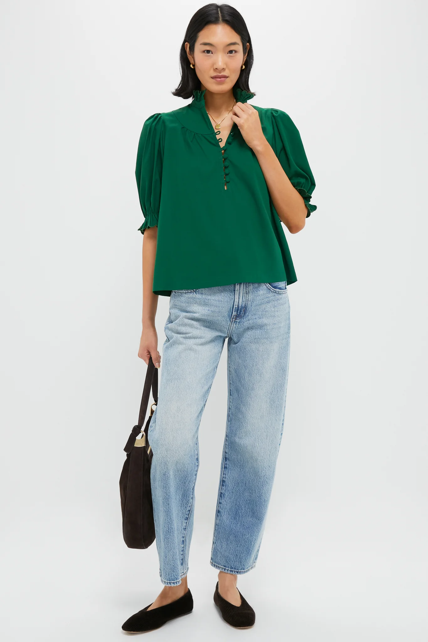 Hunter Green Selena Blouse - Image 2