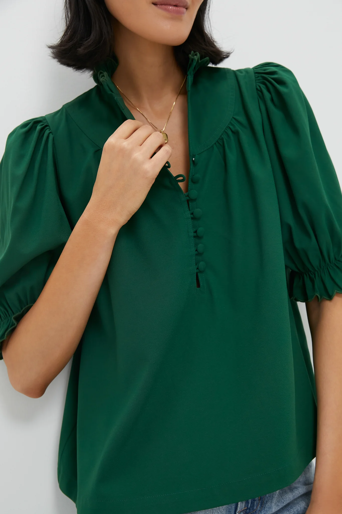 Hunter Green Selena Blouse - Image 3