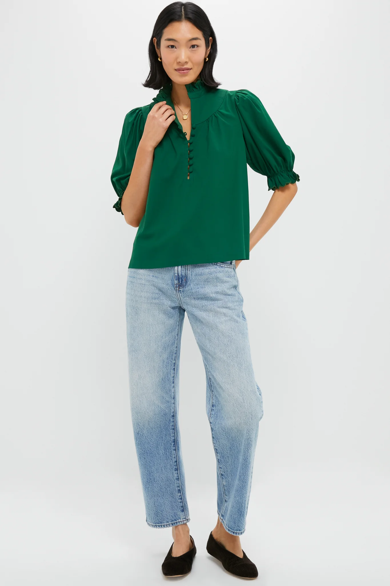 Hunter Green Selena Blouse - Image 6
