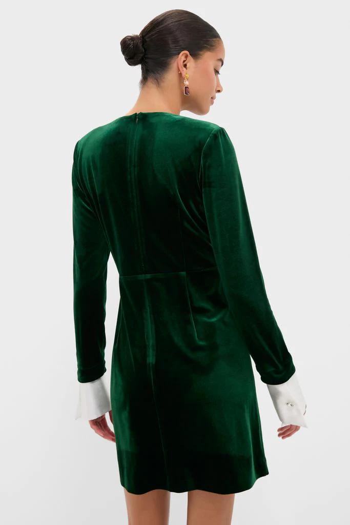 Hunter Green Velvet Etta Mini Dress - Image 4