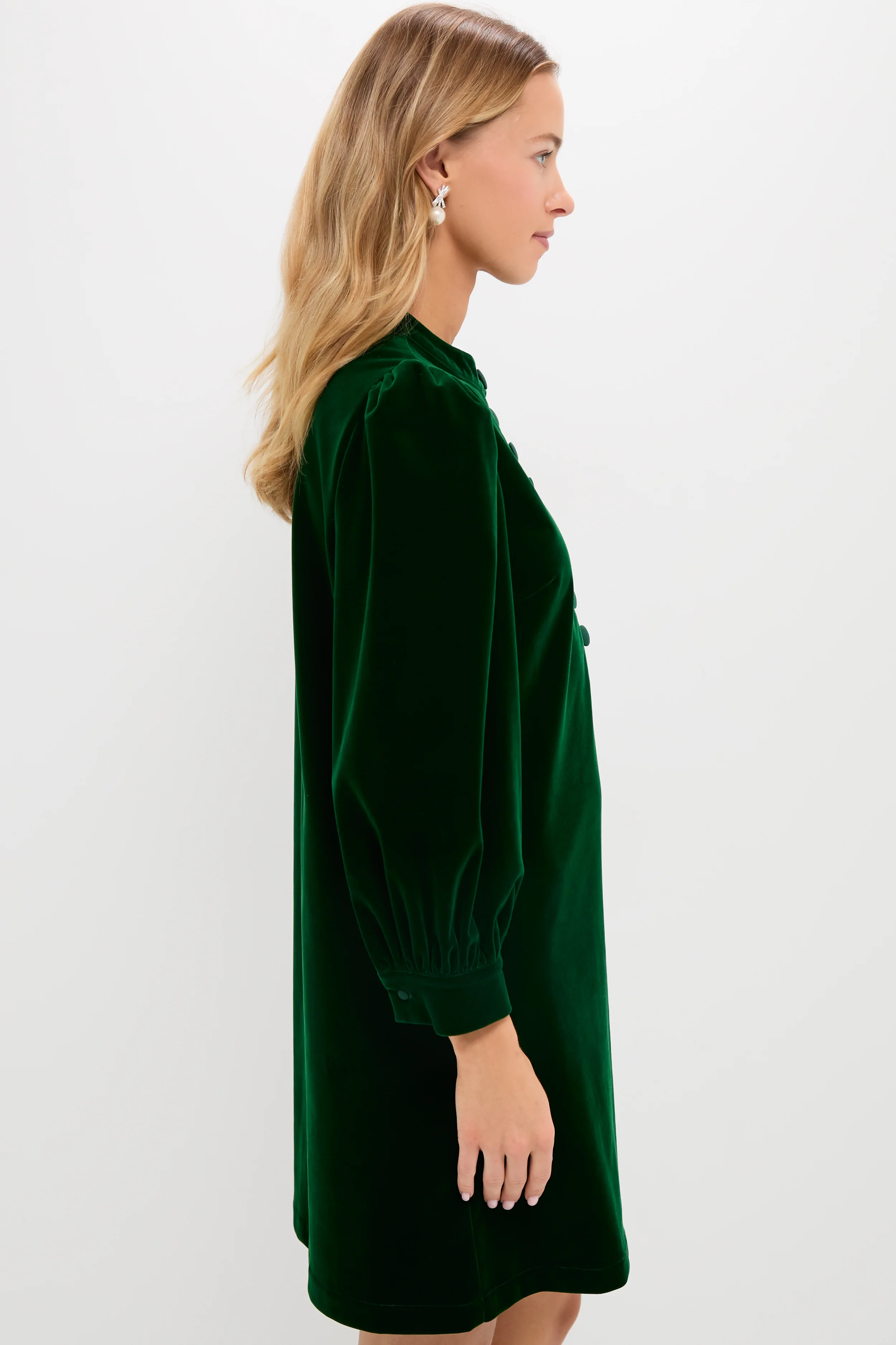 Hunter Green Velvet Samantha Dress - Image 3
