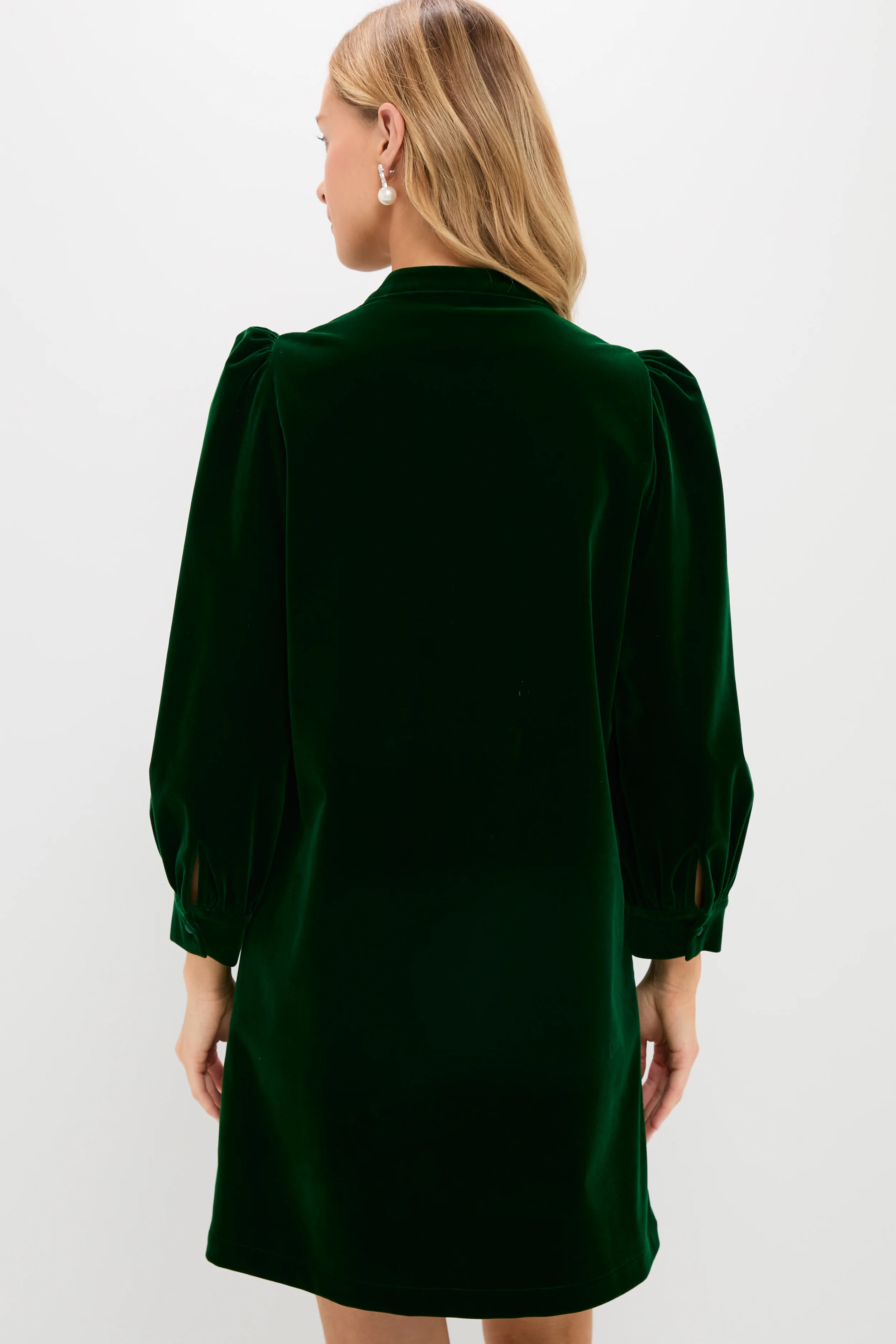 Hunter Green Velvet Samantha Dress - Image 4