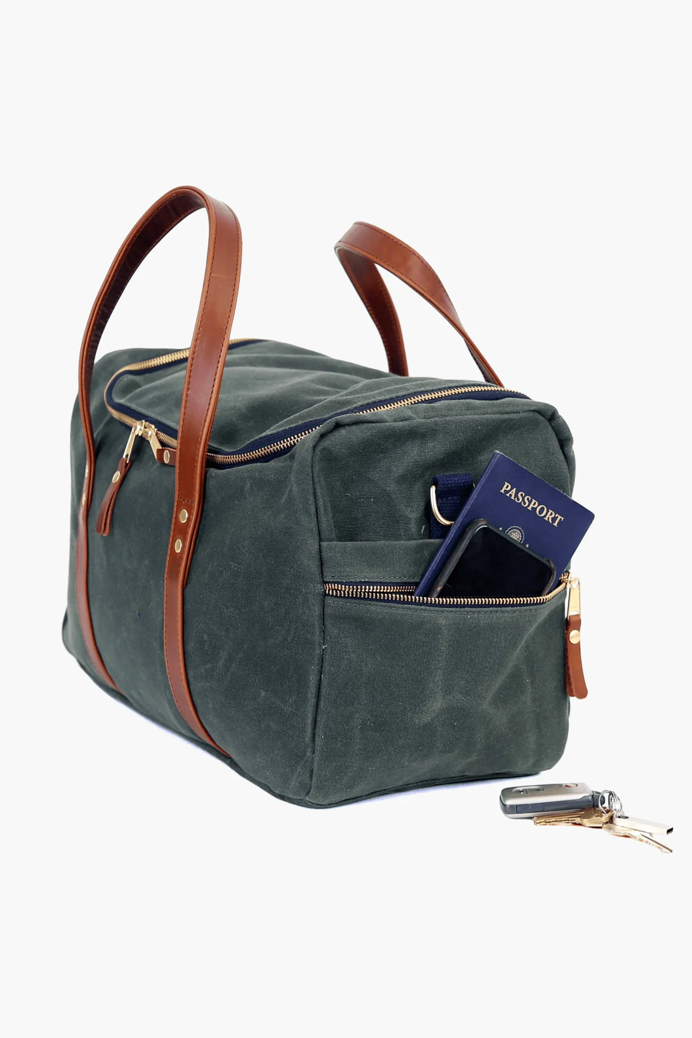 Hunter Green Waxed Canvas Heritage Commuter Duffel - Image 5