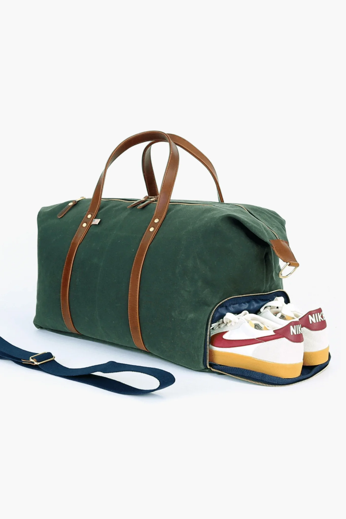 Hunter Green Waxed Canvas Heritage Weekender Duffel - Image 2
