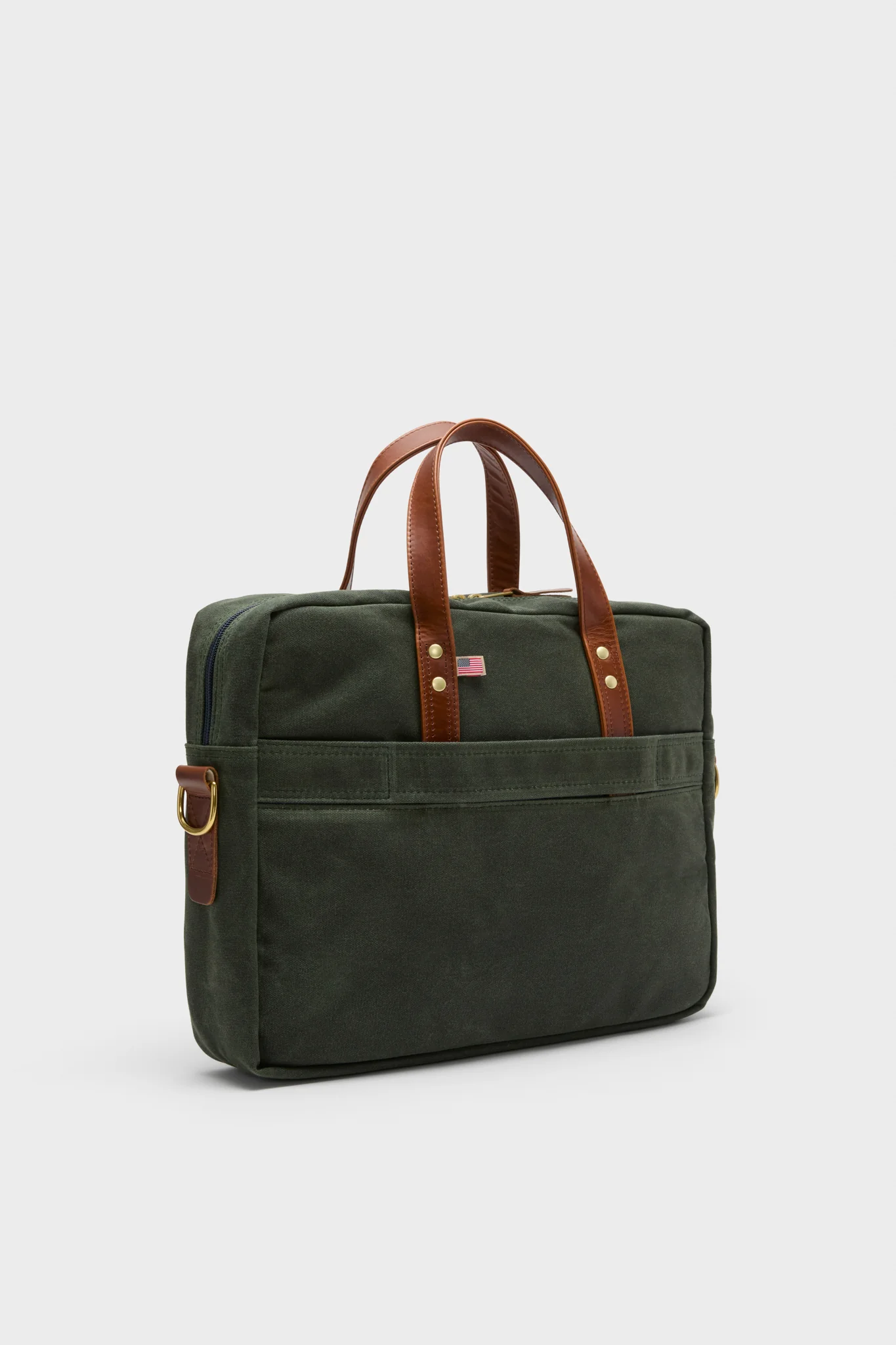 Hunter Green Waxed Canvas Laptop Bag - Image 6