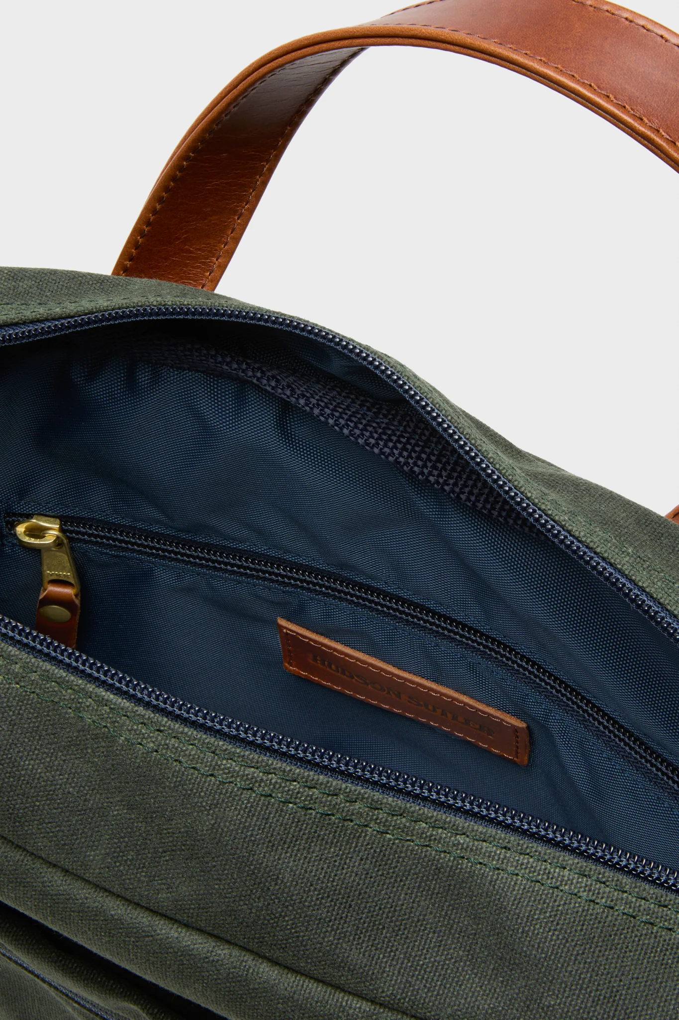 Hunter Green Waxed Canvas Laptop Bag - Image 7