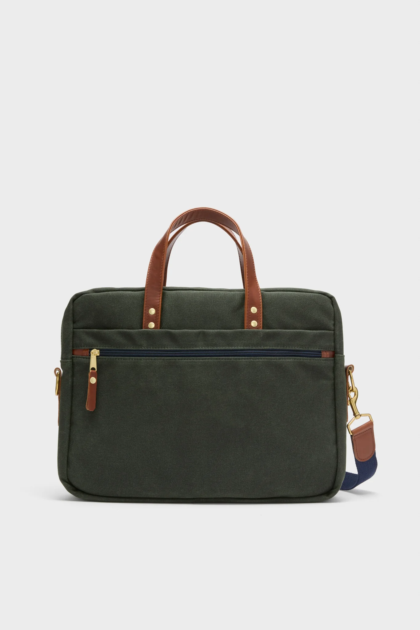 Hunter Green Waxed Canvas Laptop Bag - Image 8