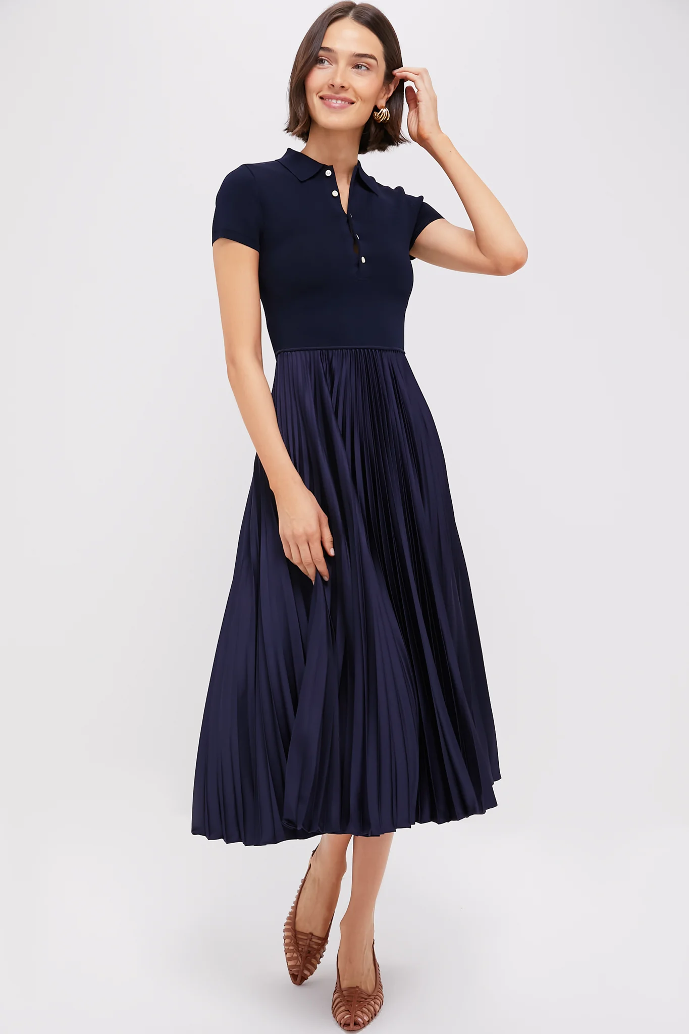 Hunter Navy Short Sleeve Day Dress