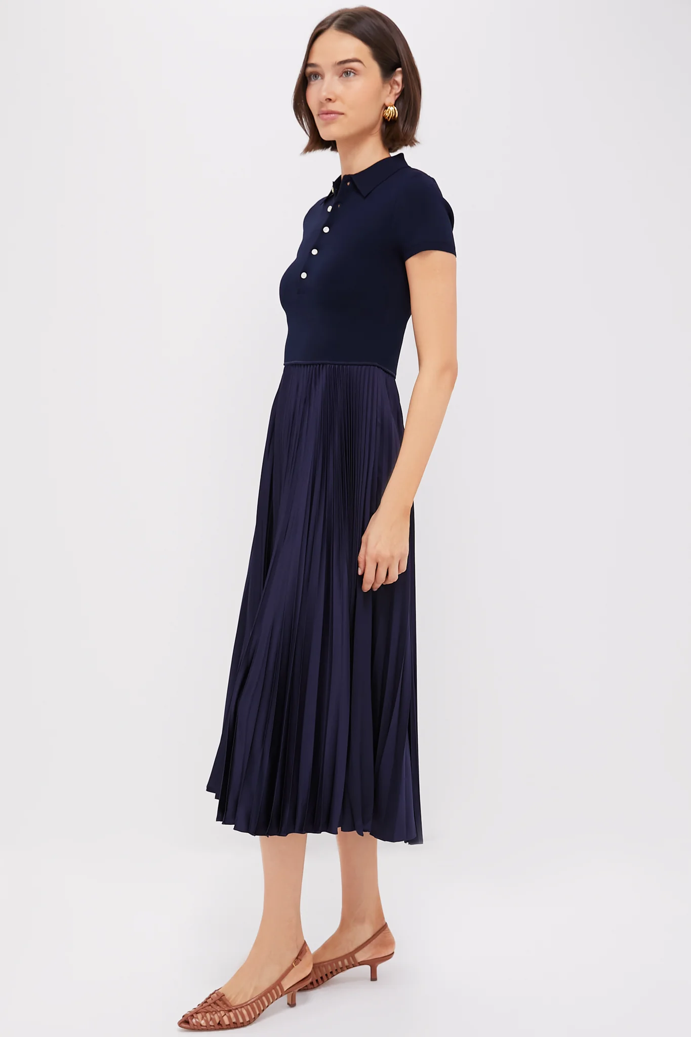Hunter Navy Short Sleeve Day Dress - Image 3