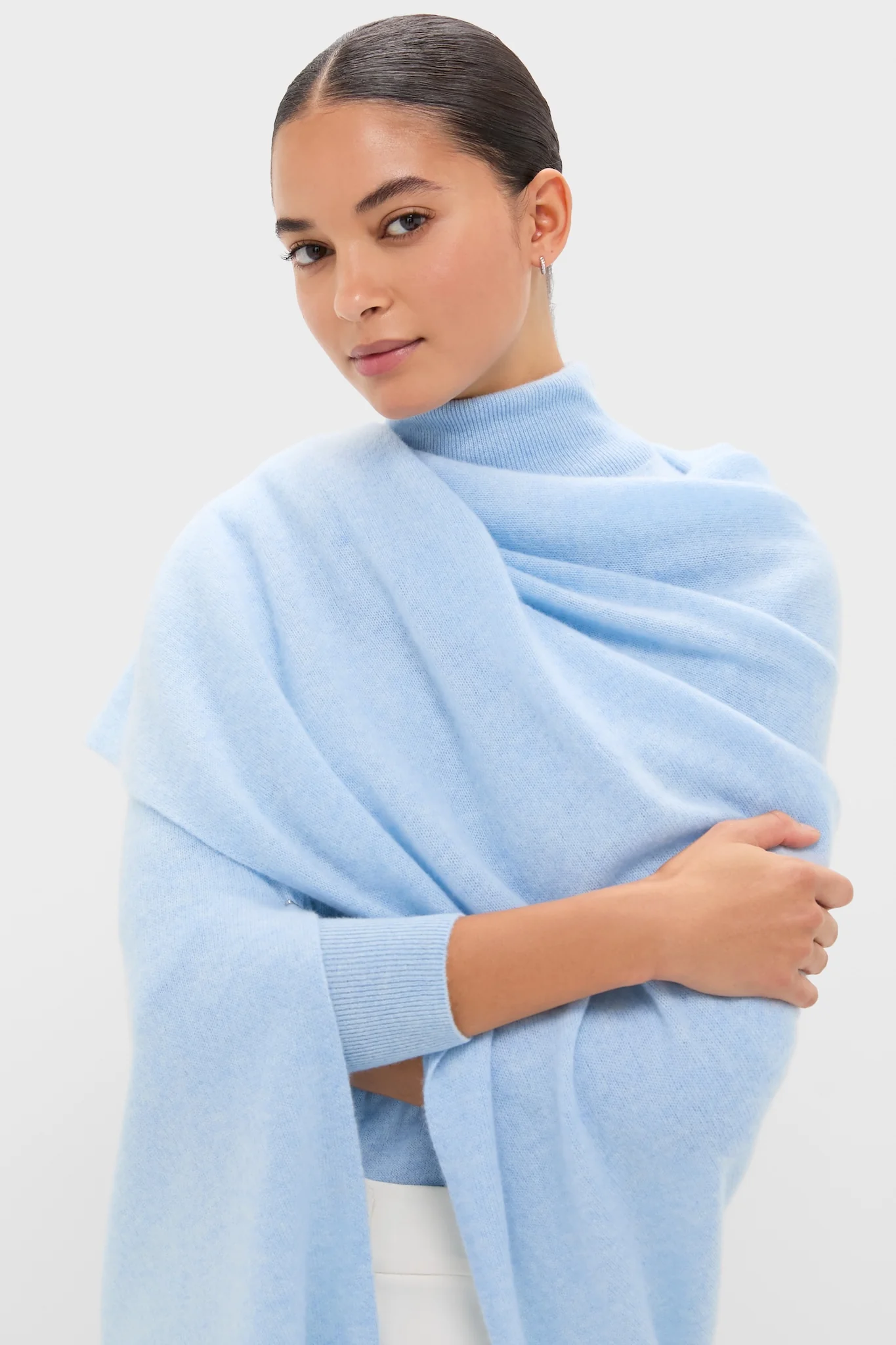 Ice Blue Cashmere Blanket Scarf - Image 2