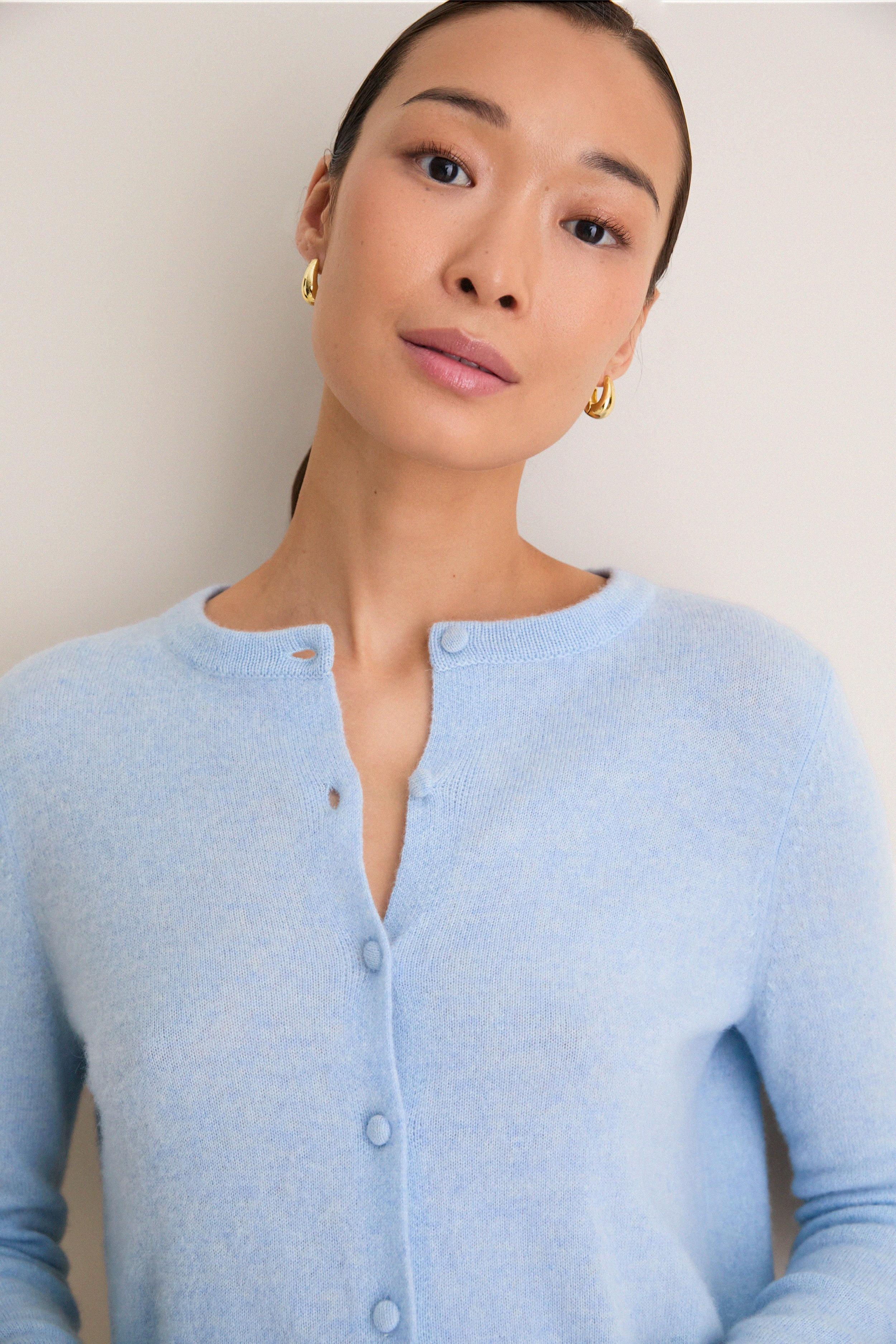 Ice Blue Cashmere Riley Cardigan - Image 5