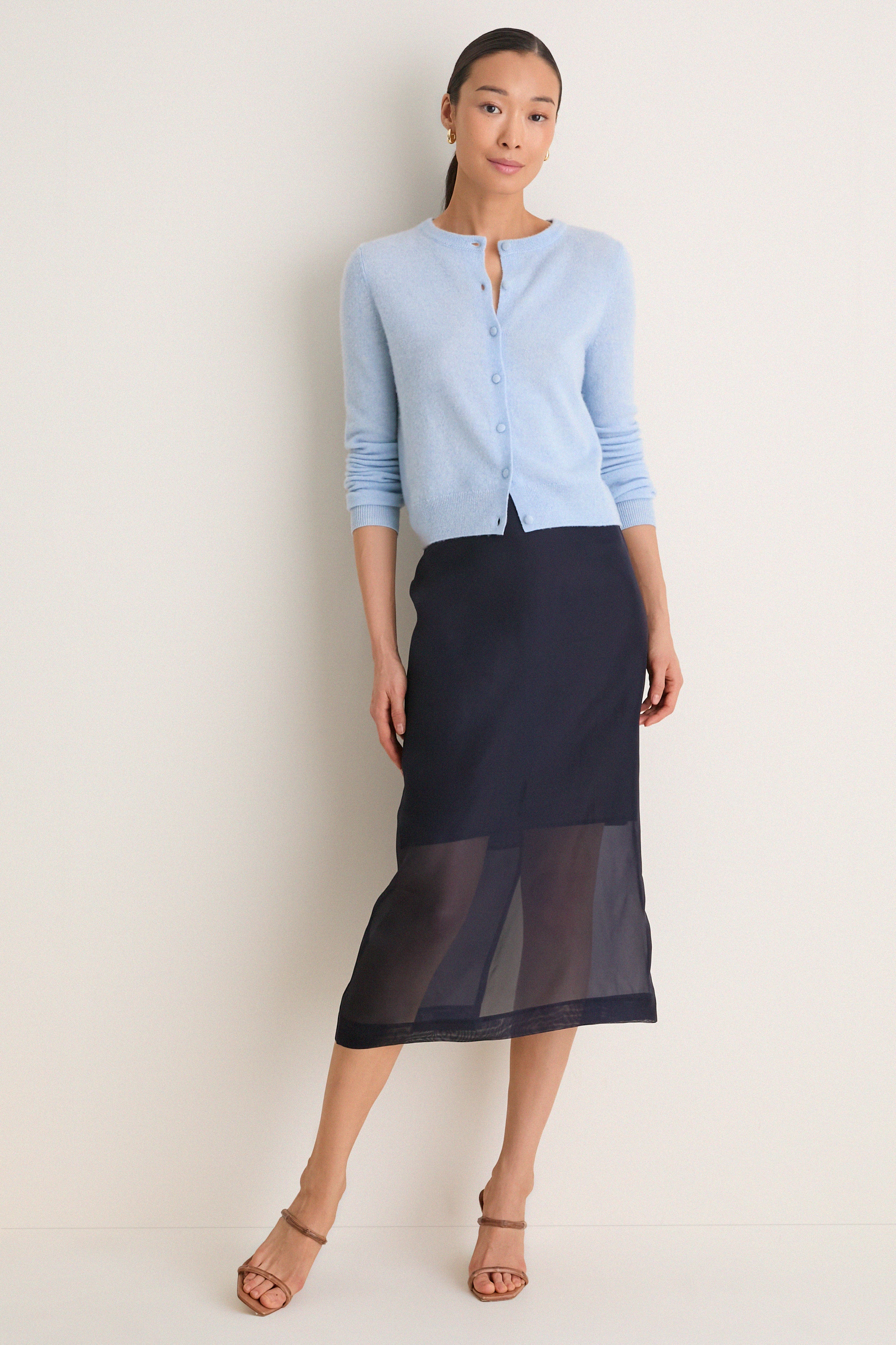 Ice Blue Cashmere Riley Cardigan - Image 6