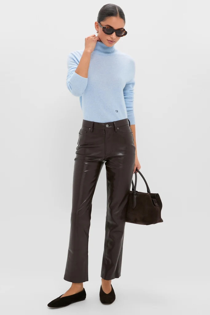 Ice Blue Cashmere Turtleneck Sweater - Image 2
