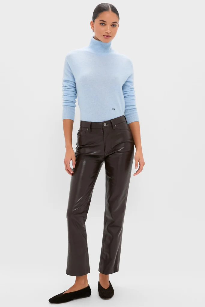 Ice Blue Cashmere Turtleneck Sweater - Image 6