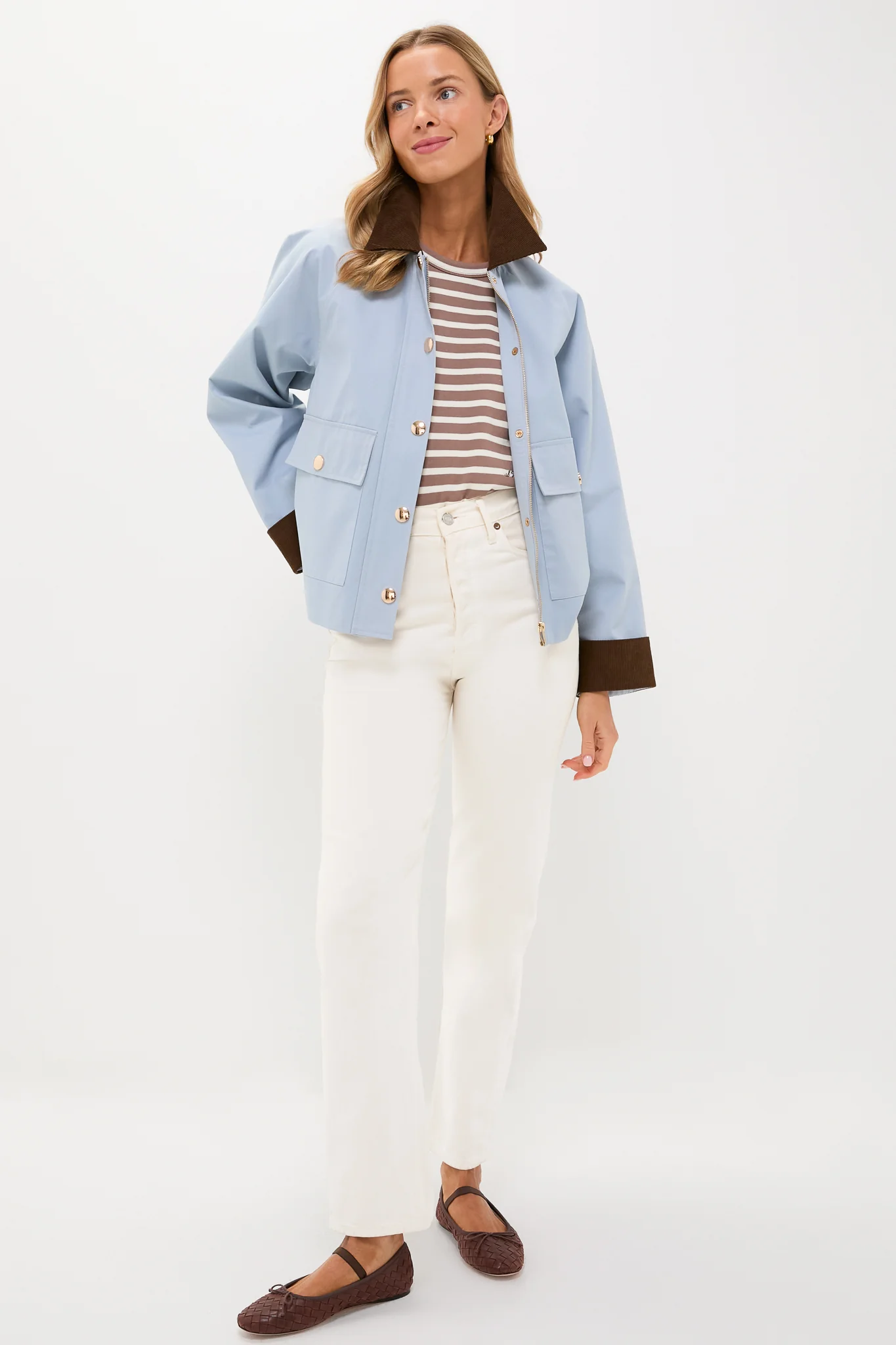 Ice Blue & Chocolate Liam Chore Jacket - Image 6
