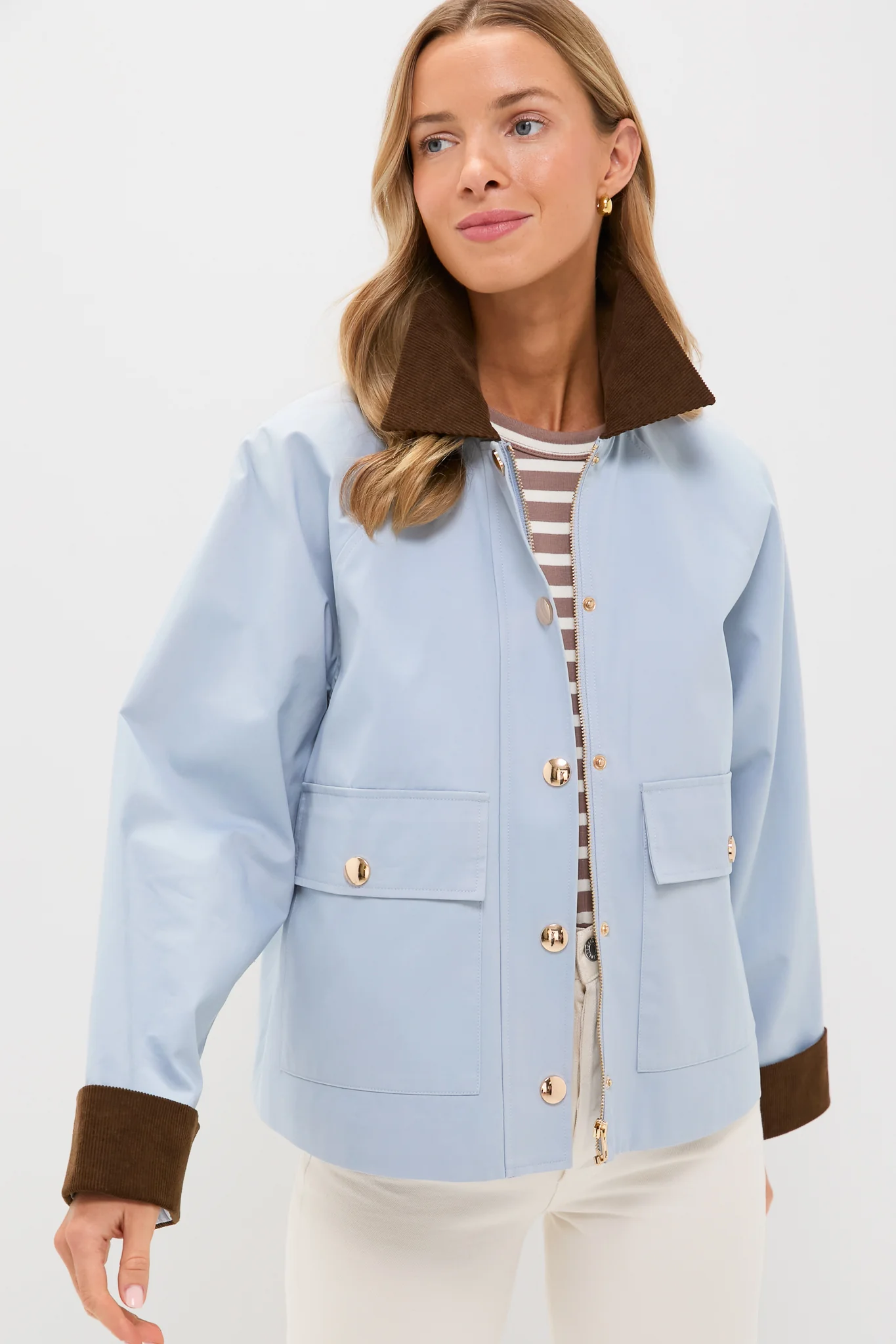 Ice Blue & Chocolate Liam Chore Jacket - Image 7