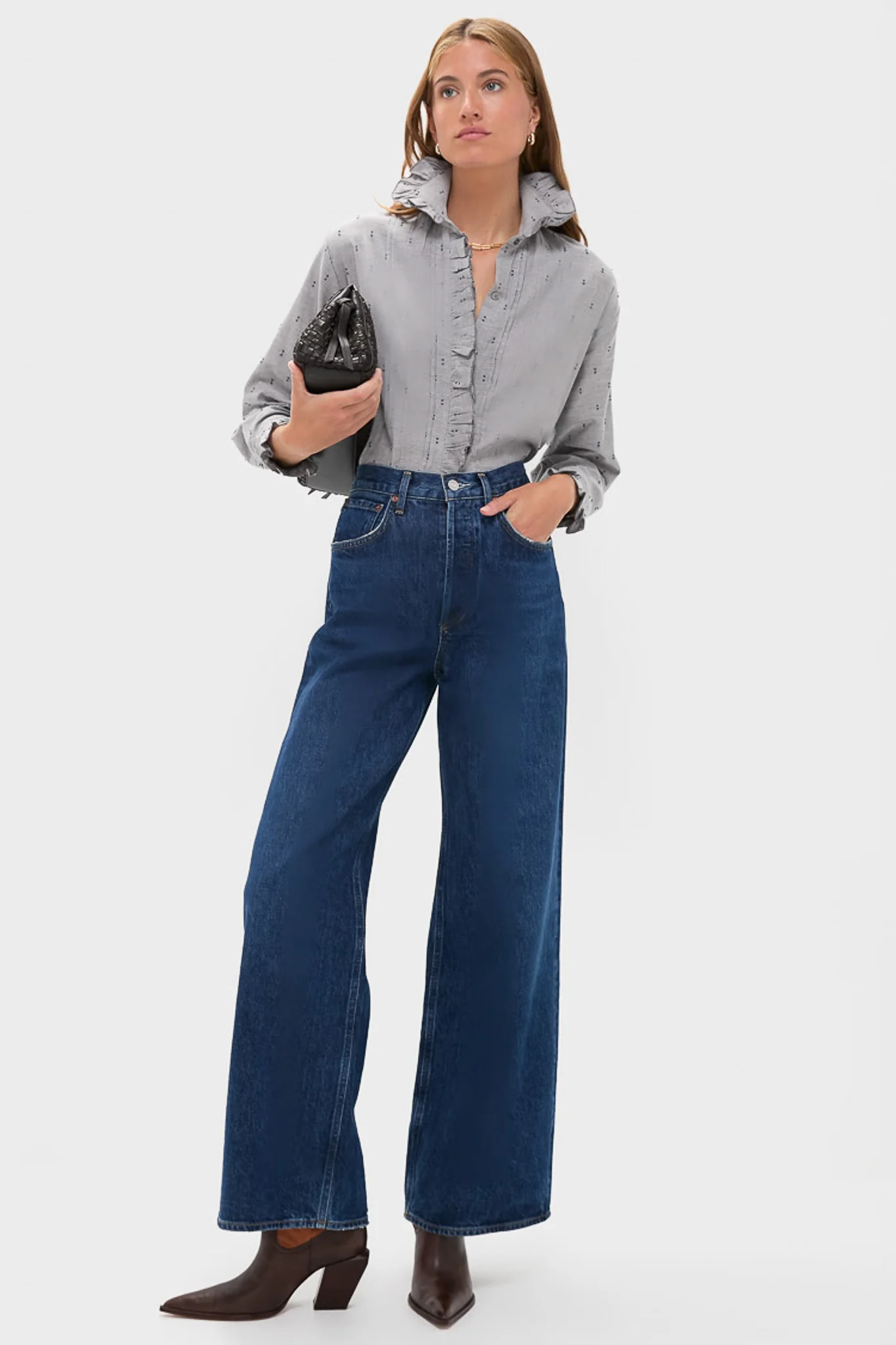 Indigo Dots French Heirloom Shirt - Image 2