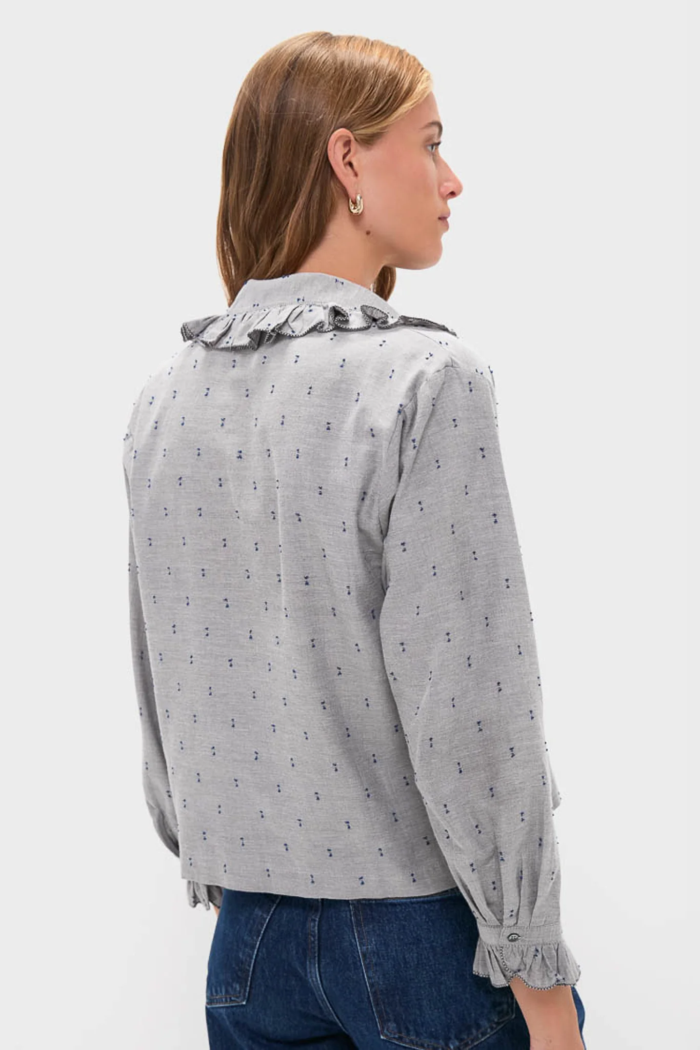 Indigo Dots French Heirloom Shirt - Image 4