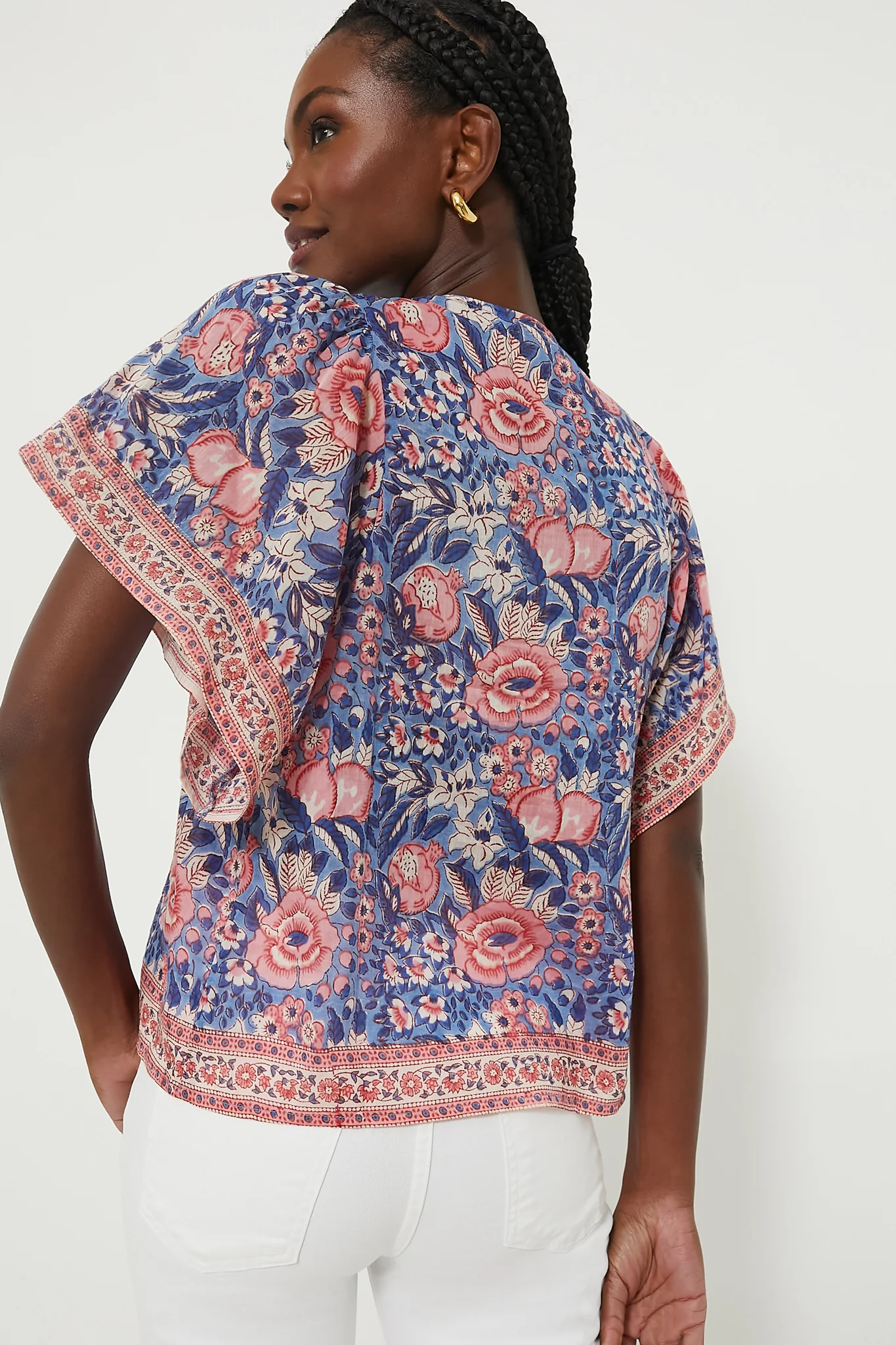 Indigo Pink Floral Angel Top - Image 4