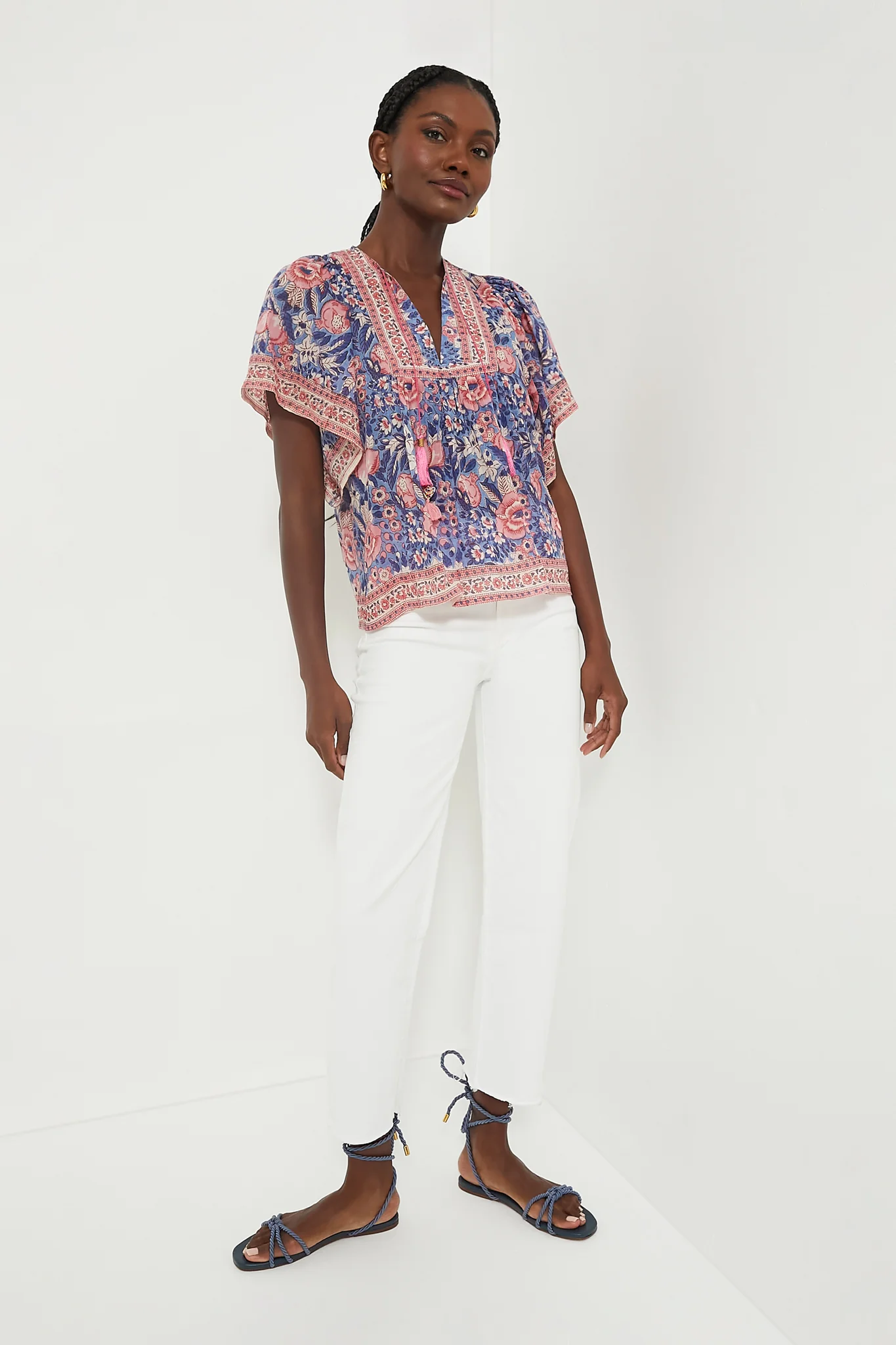 Indigo Pink Floral Angel Top - Image 6